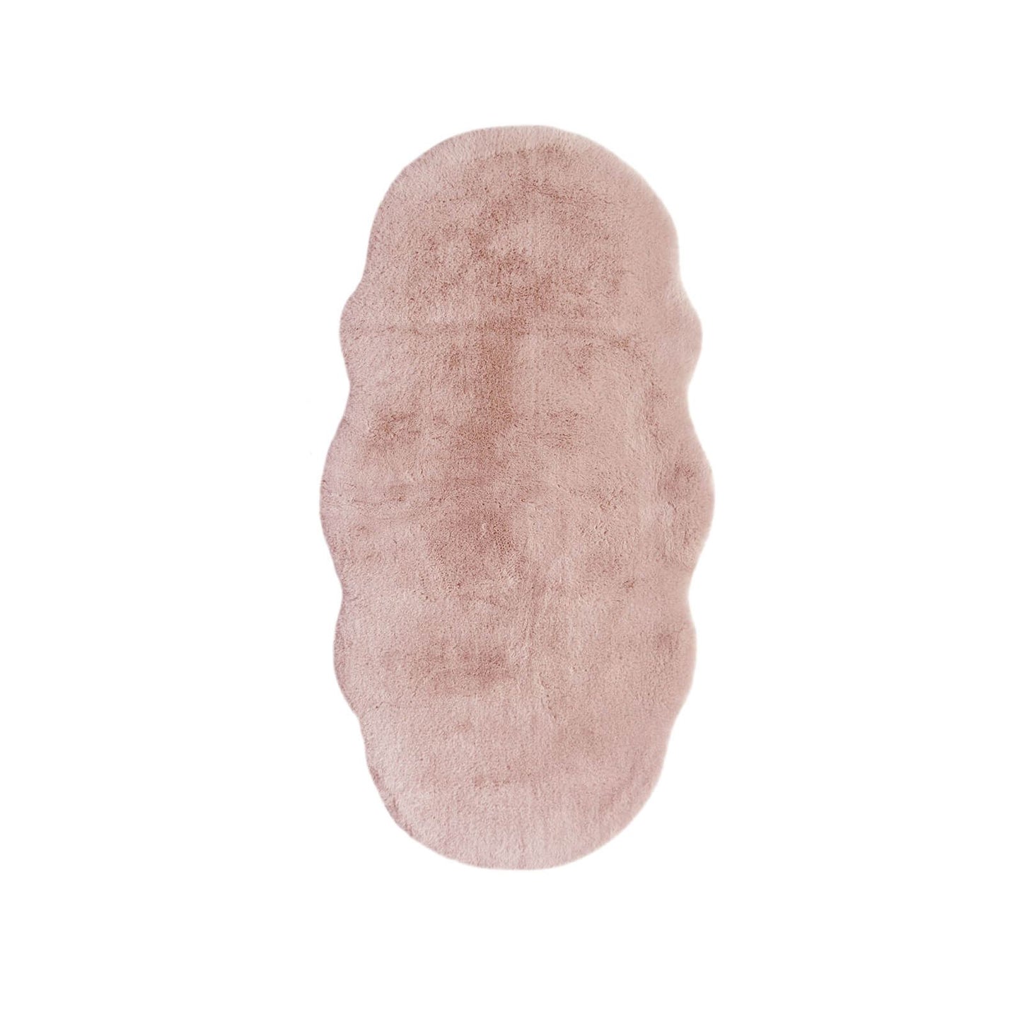 Luxury Faux Fur Blush Plain Rug