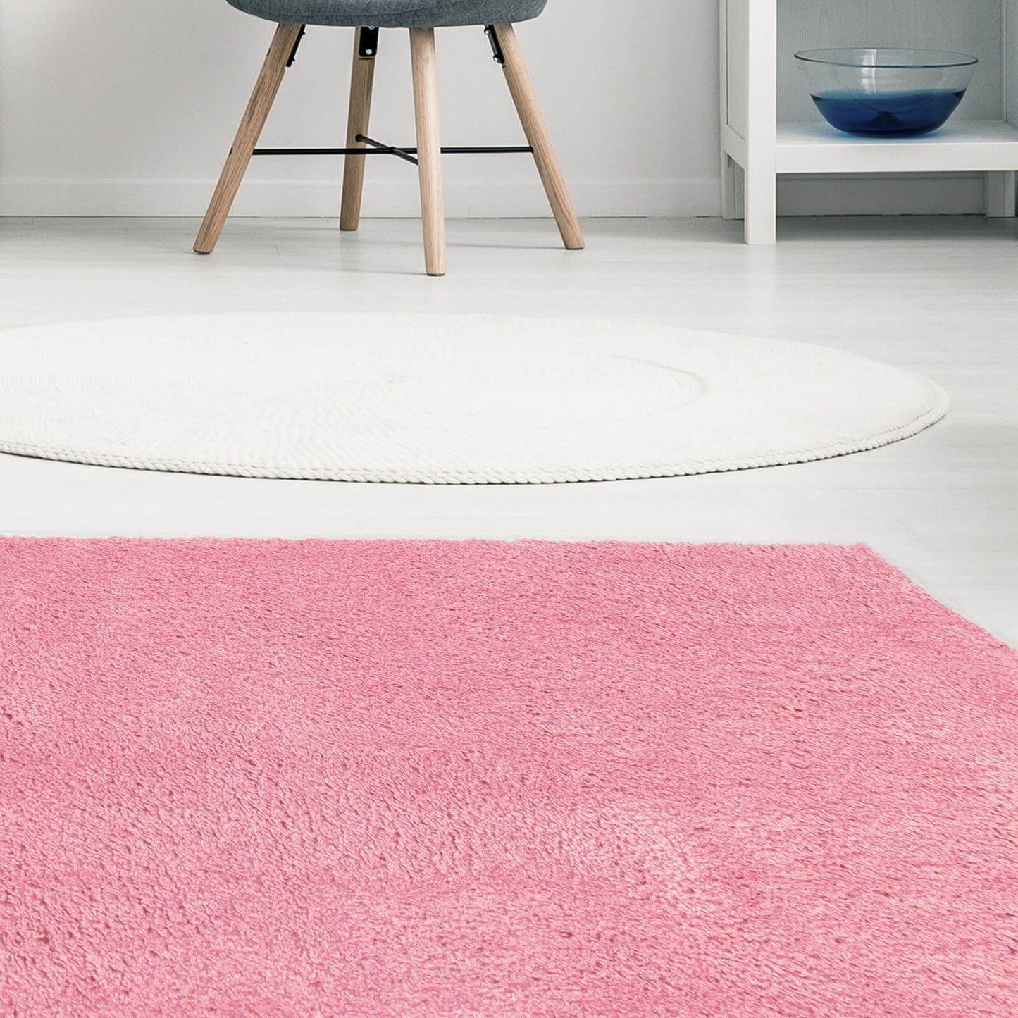 Snug Pink Plain Rug