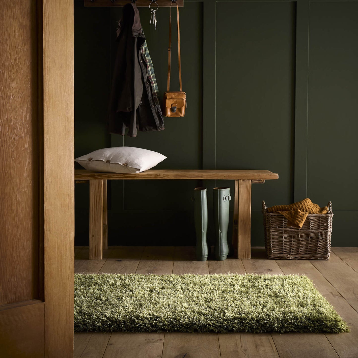 Chicago Green Shaggy Olive Rugs