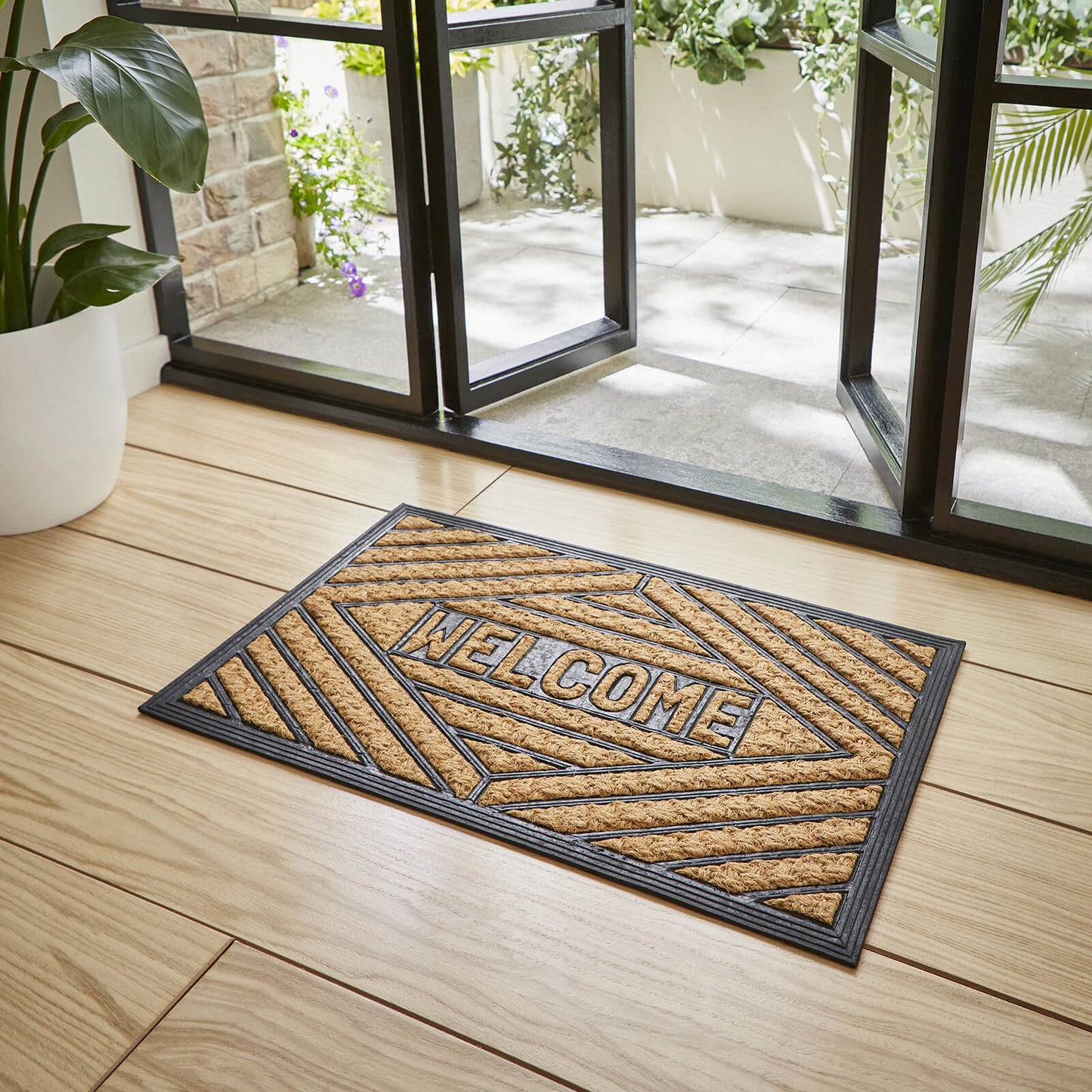 Coir Coco Rubber Welcome Mat Rug - 45 x 75