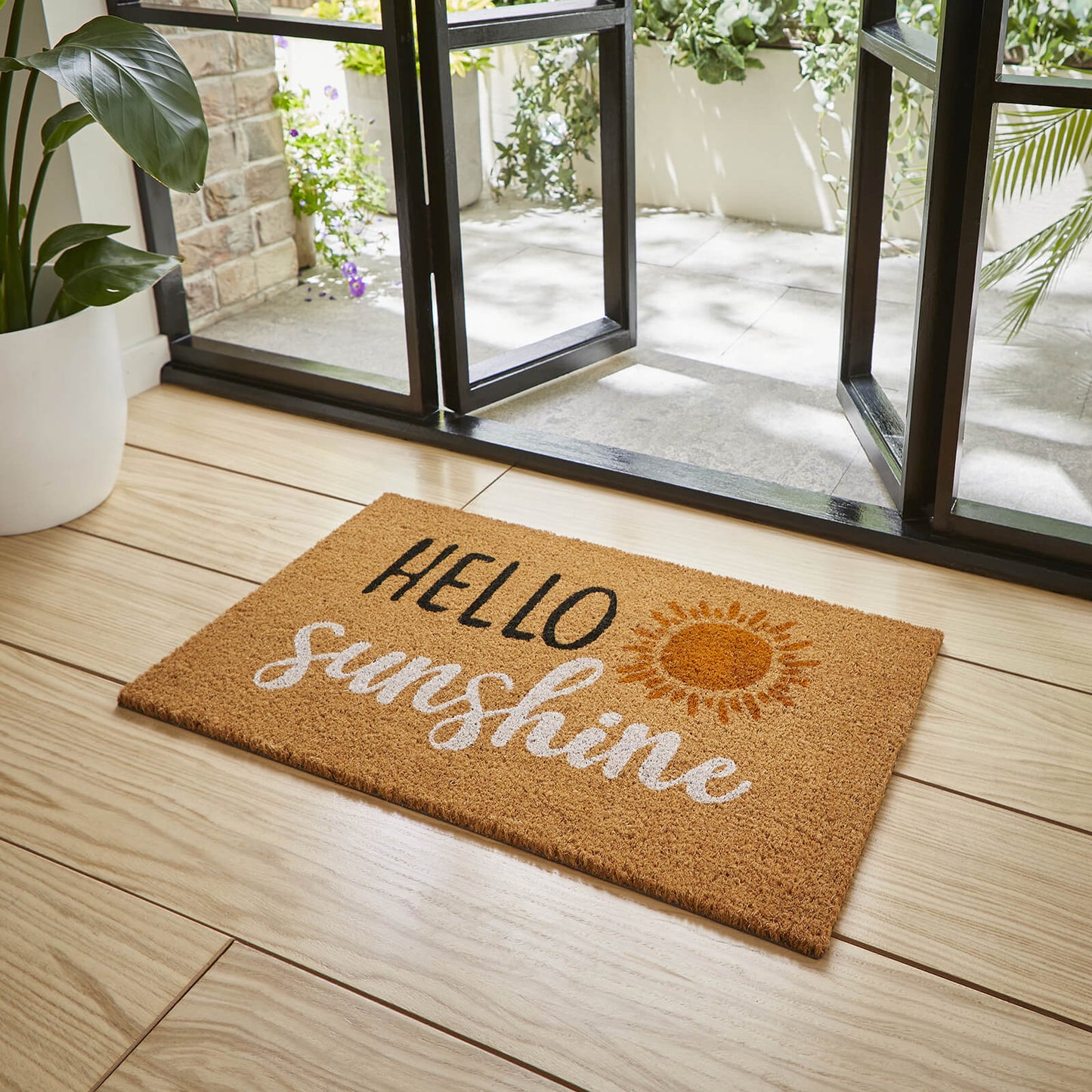 Coir Hello Sunshine Mat Rug - 45 x 75