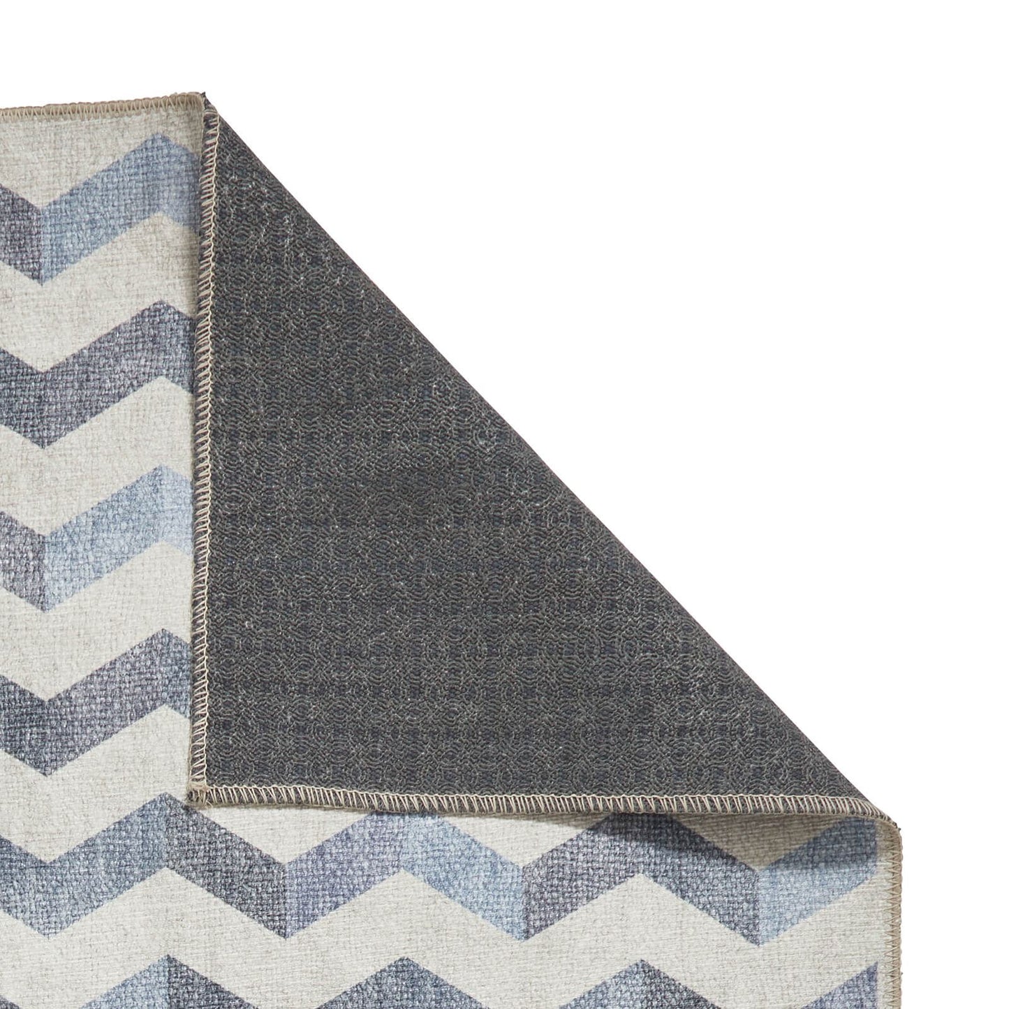 Coral H1059 Blue  Modern Washable Rug