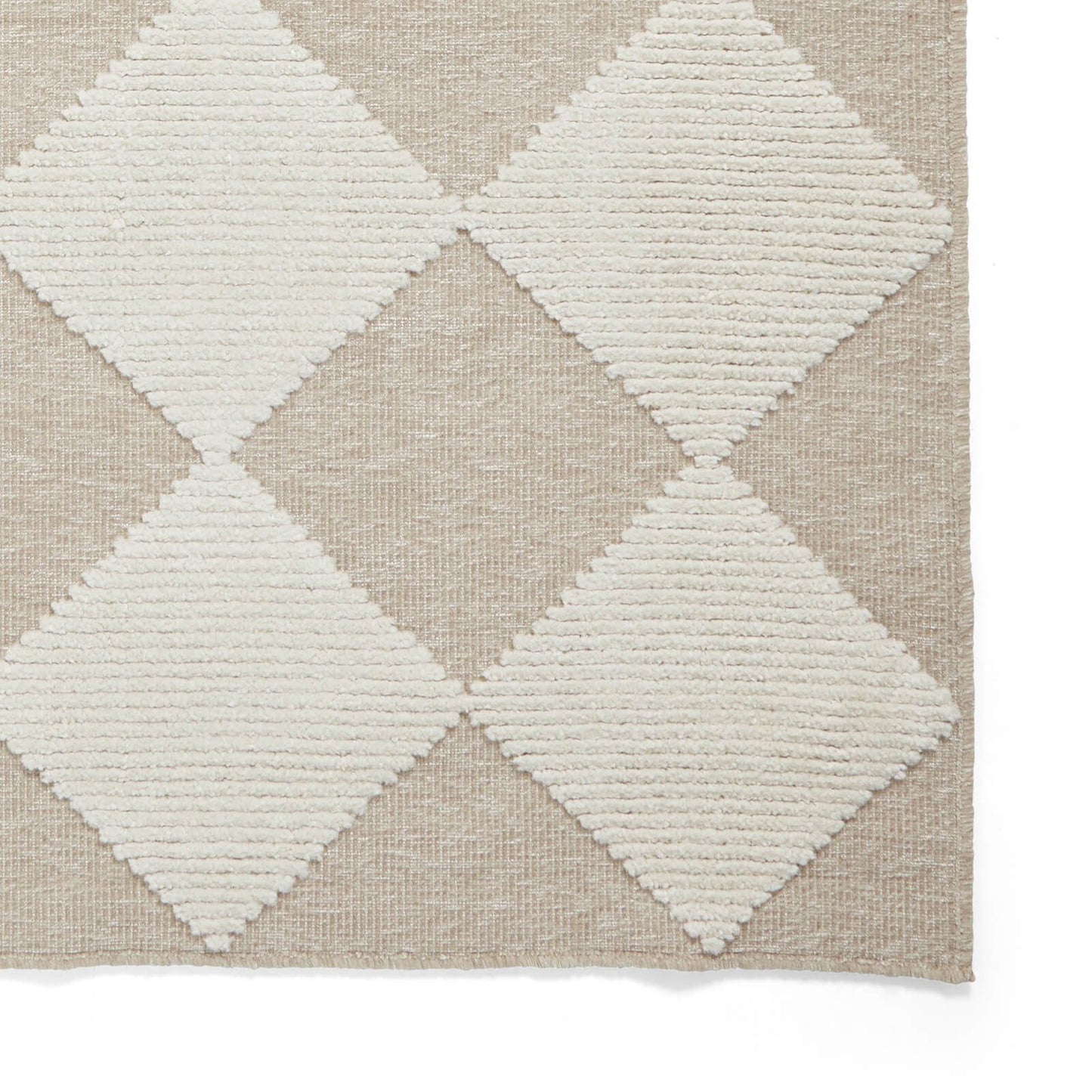 Lyna J0529 Beige/White Washable Rug - 200 x 290cm (6ft 6" x 9ft 6")