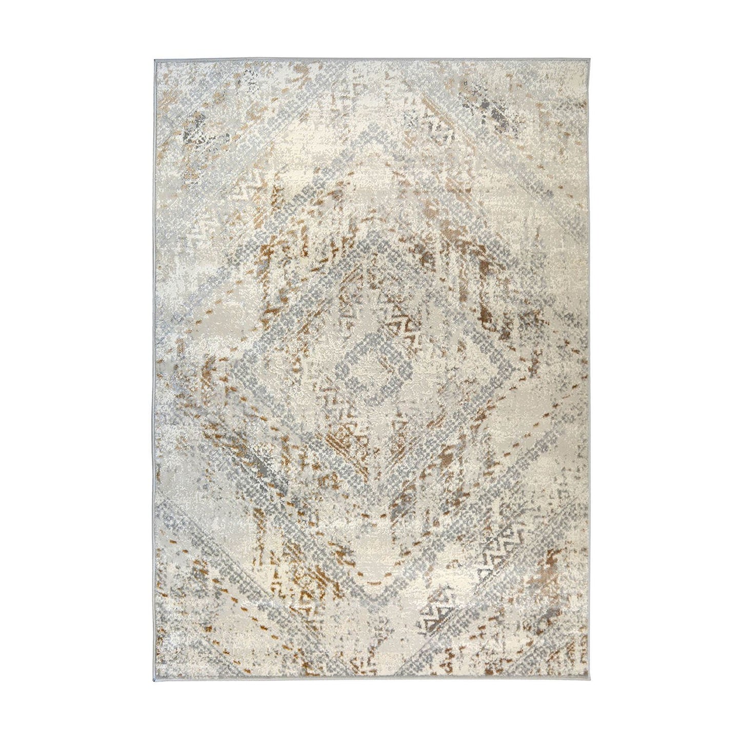 Abstract Square Ochre Rug