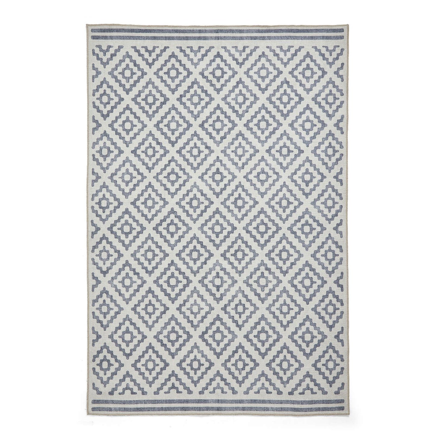 Coral H1058 Blue Modern Washable Rug