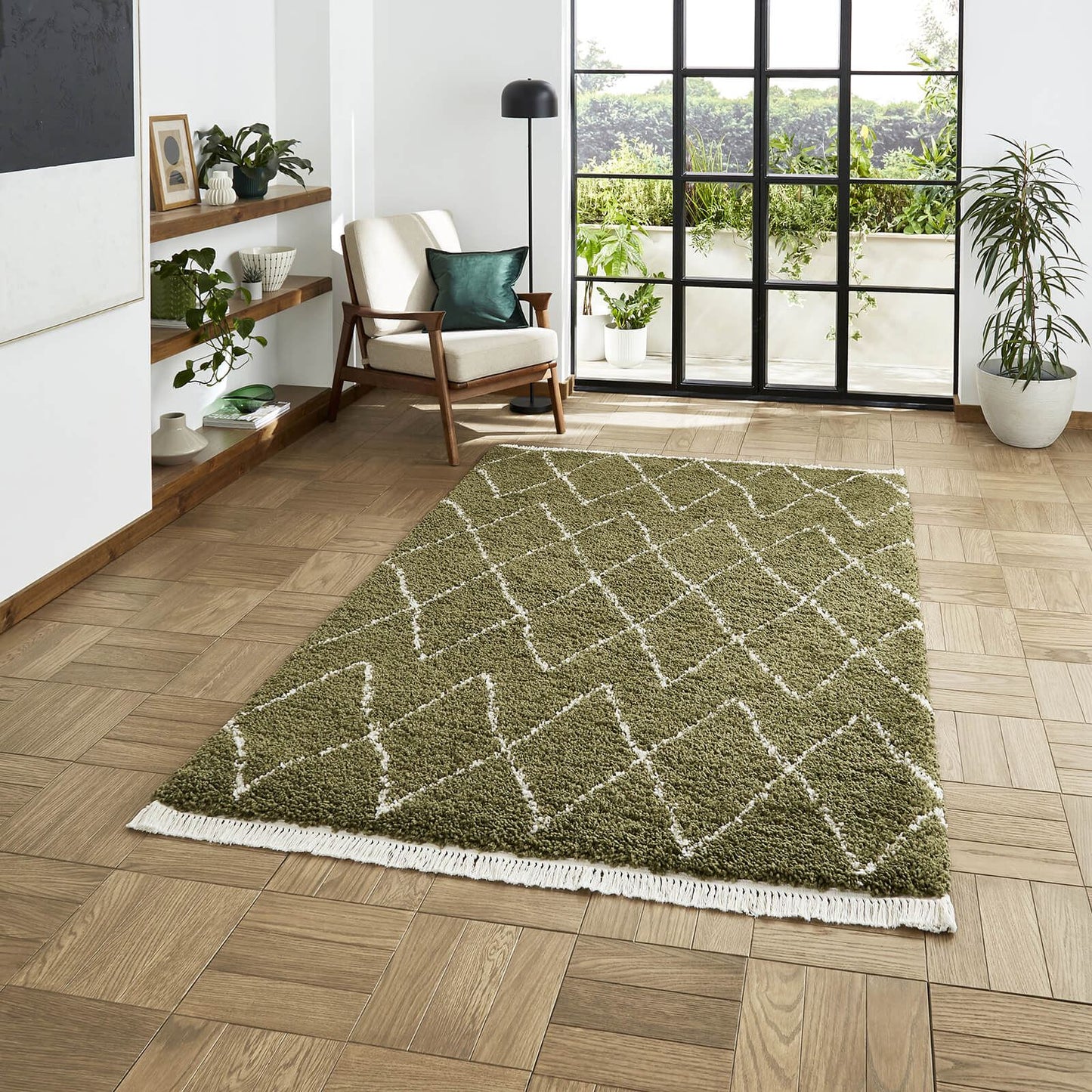 Boho 8280 Green Berber Rug