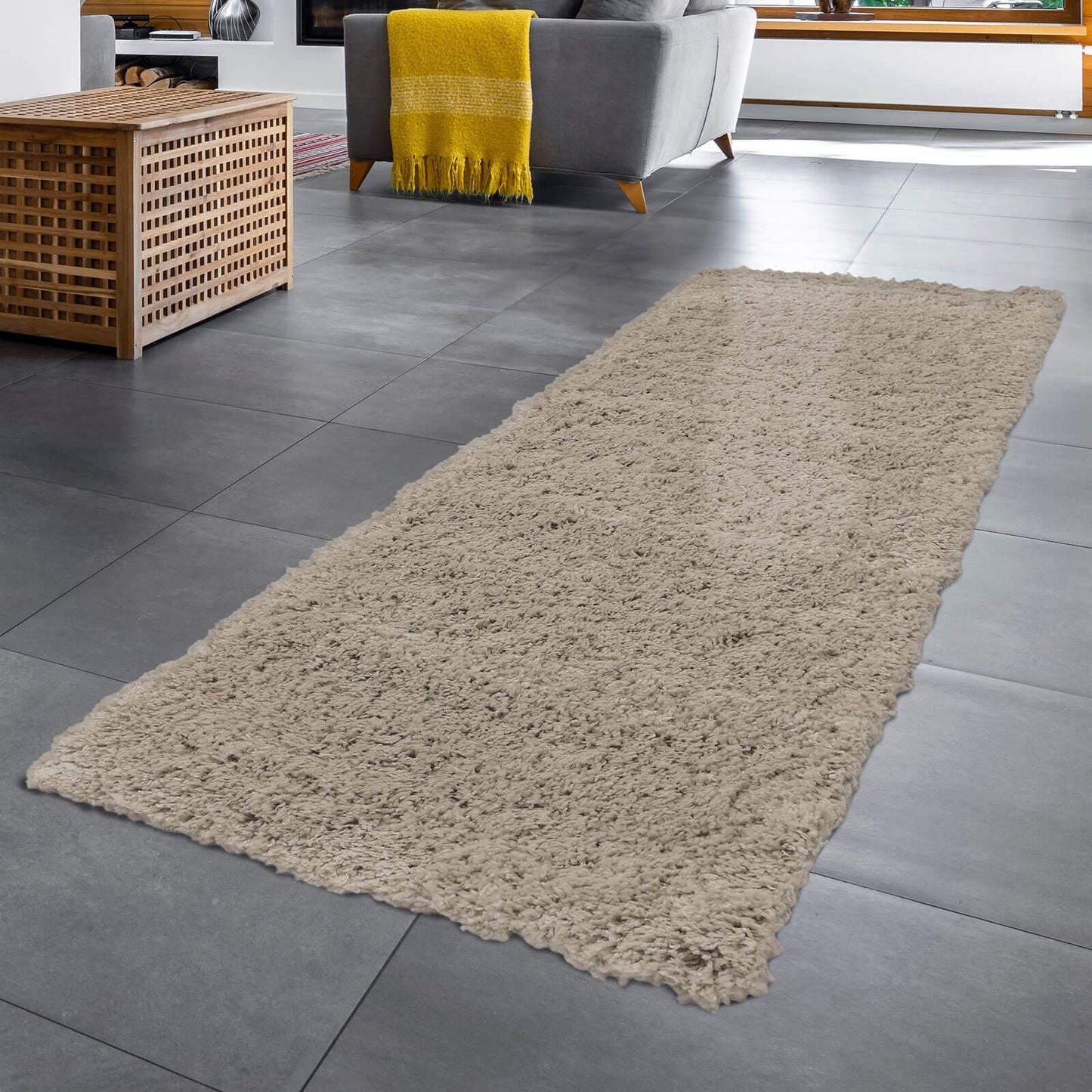 Jazz Shaggy Light Natural Plain Rug