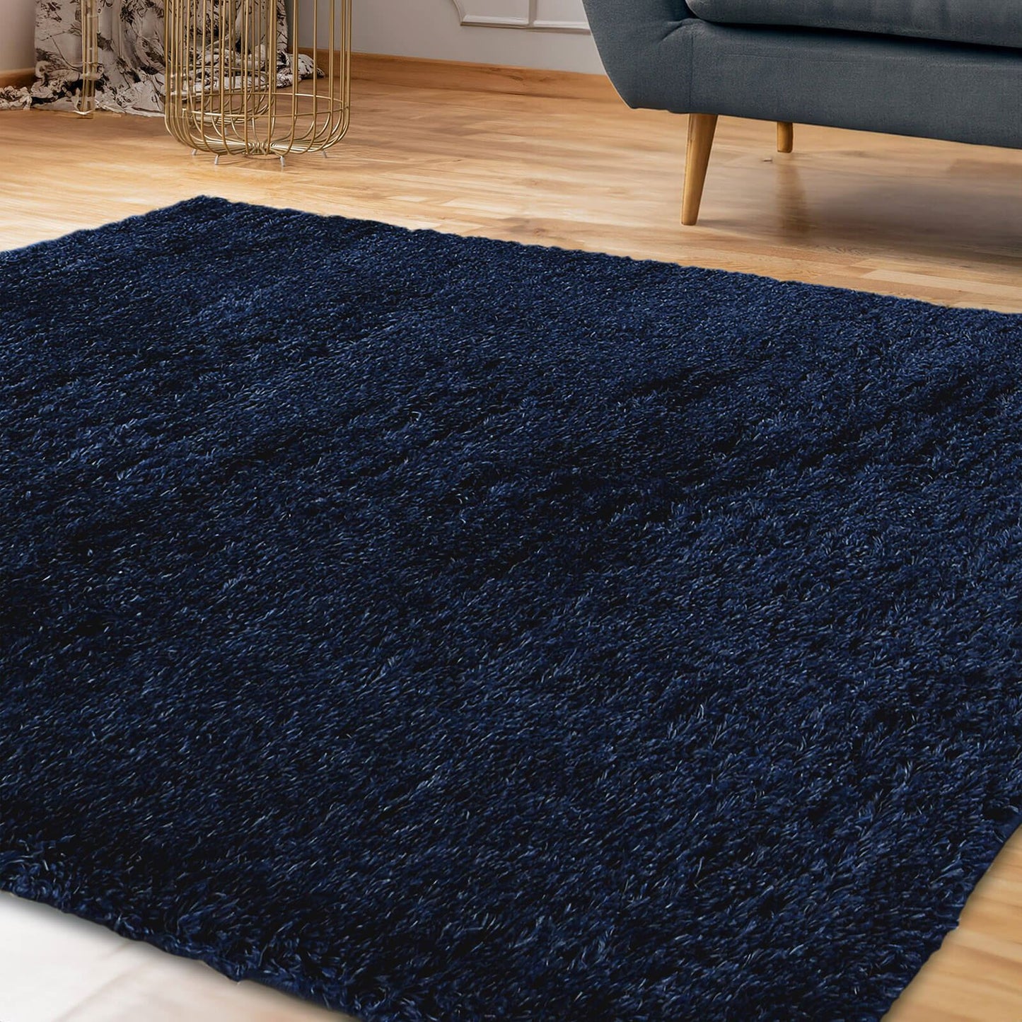 Lagom Navy Plain Rug