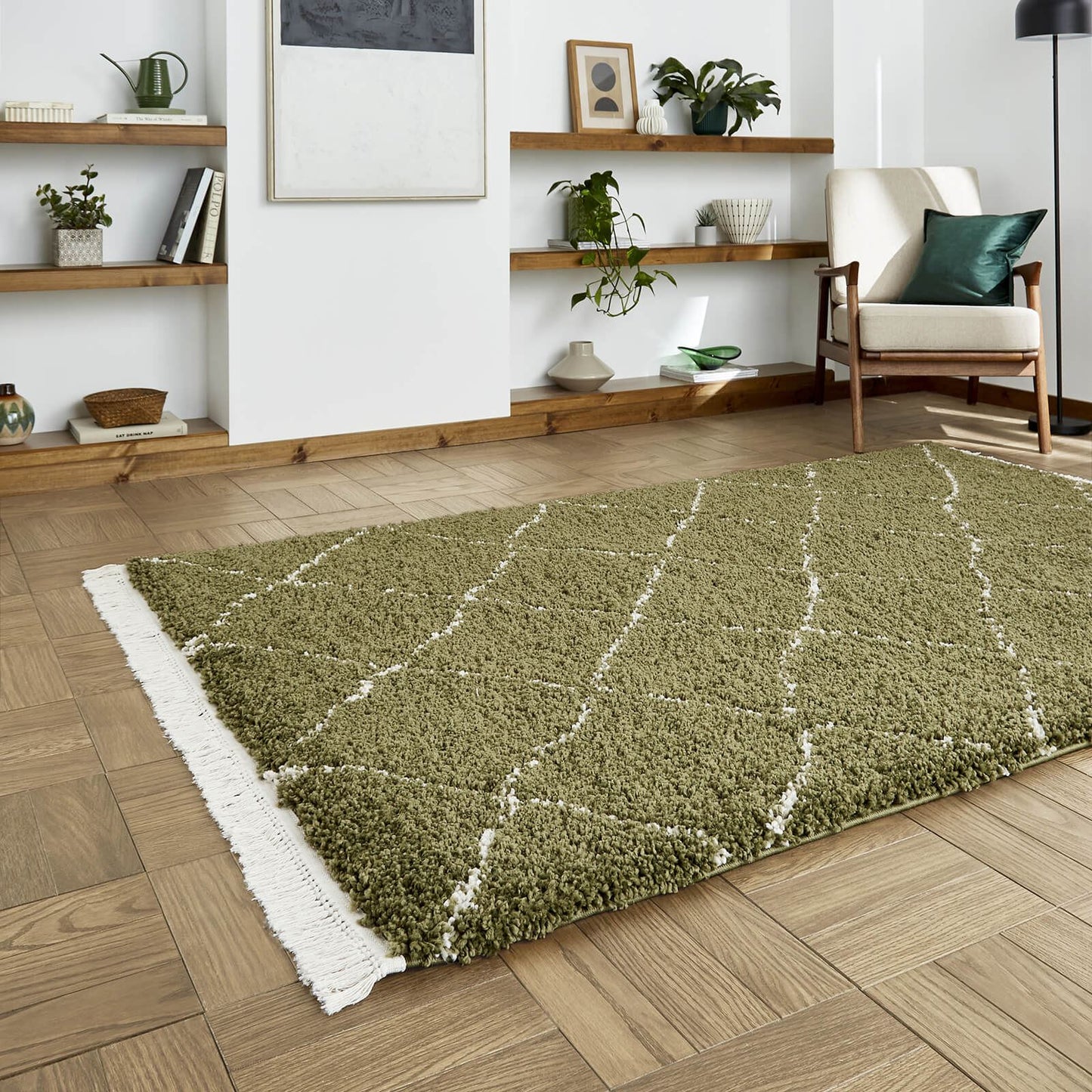 Boho 5413 Green Berber Rug