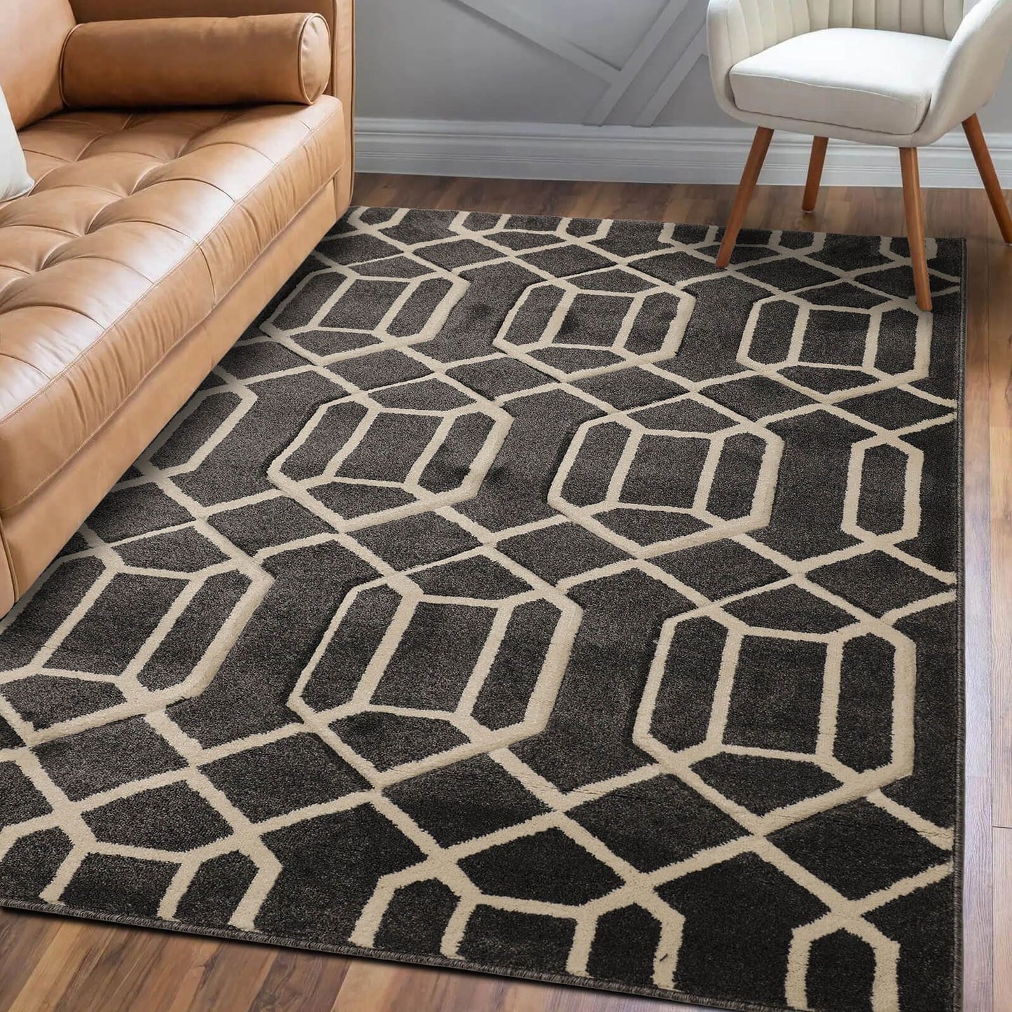 Newport Grey Lattice Rug