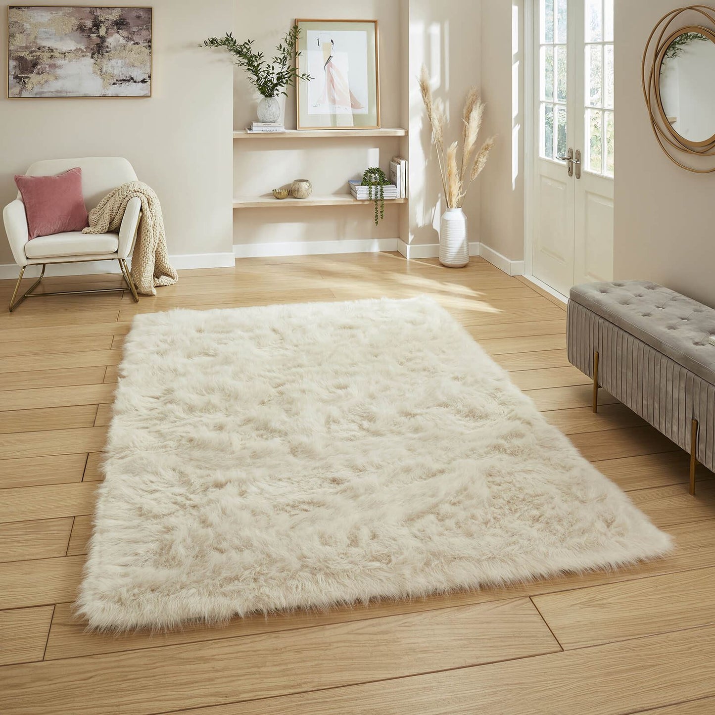 Polar Plush Beige Soft Shaggy Rug - 160 x 220cm (5ft 3" x 7ft 3")