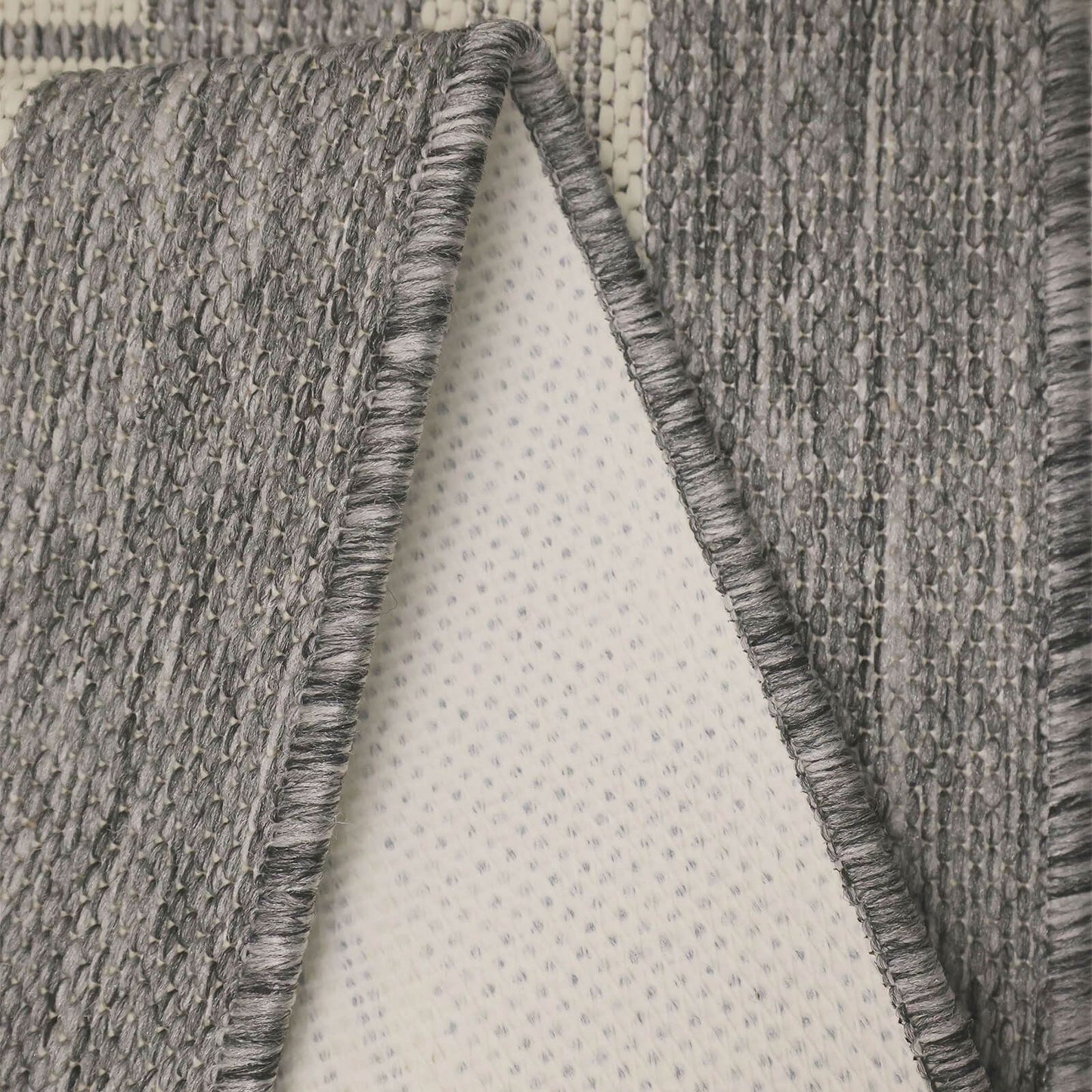 Flatweave Gel Border Steel Grey Rug