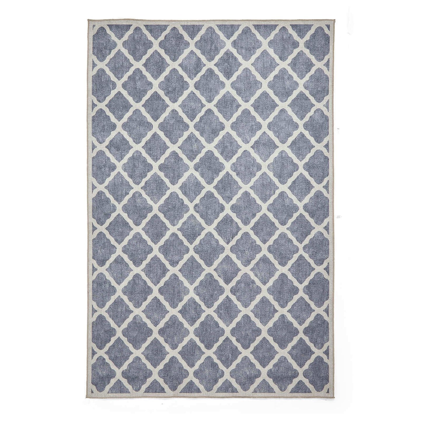 Coral H1063 Blue Modern Washable Rug