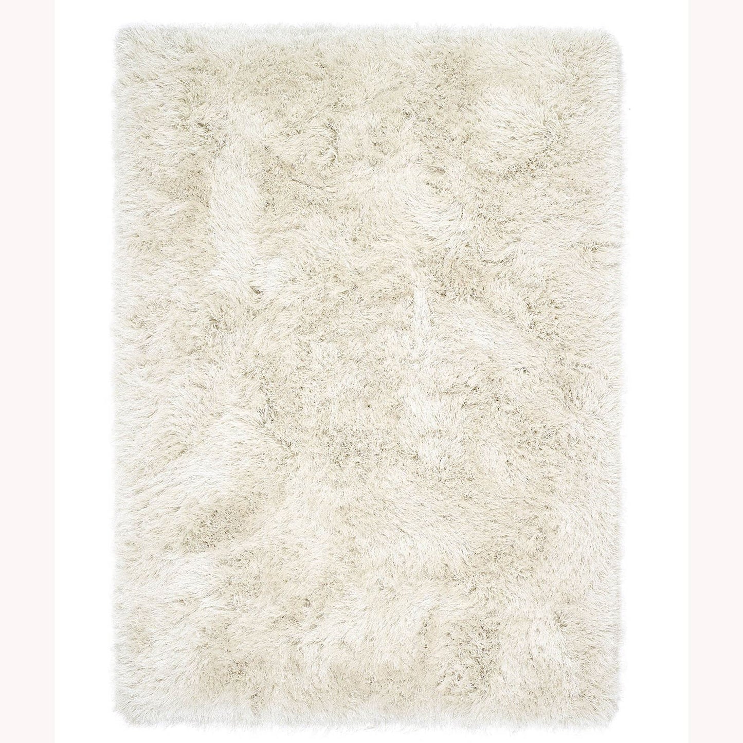 Contemporary Extravagance Plain Supersoft Shaggy Ivory Rugs 60X120Cm