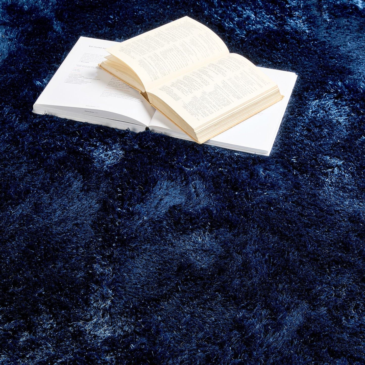 Origins Shimmer Shaggy Border Indigo Rug