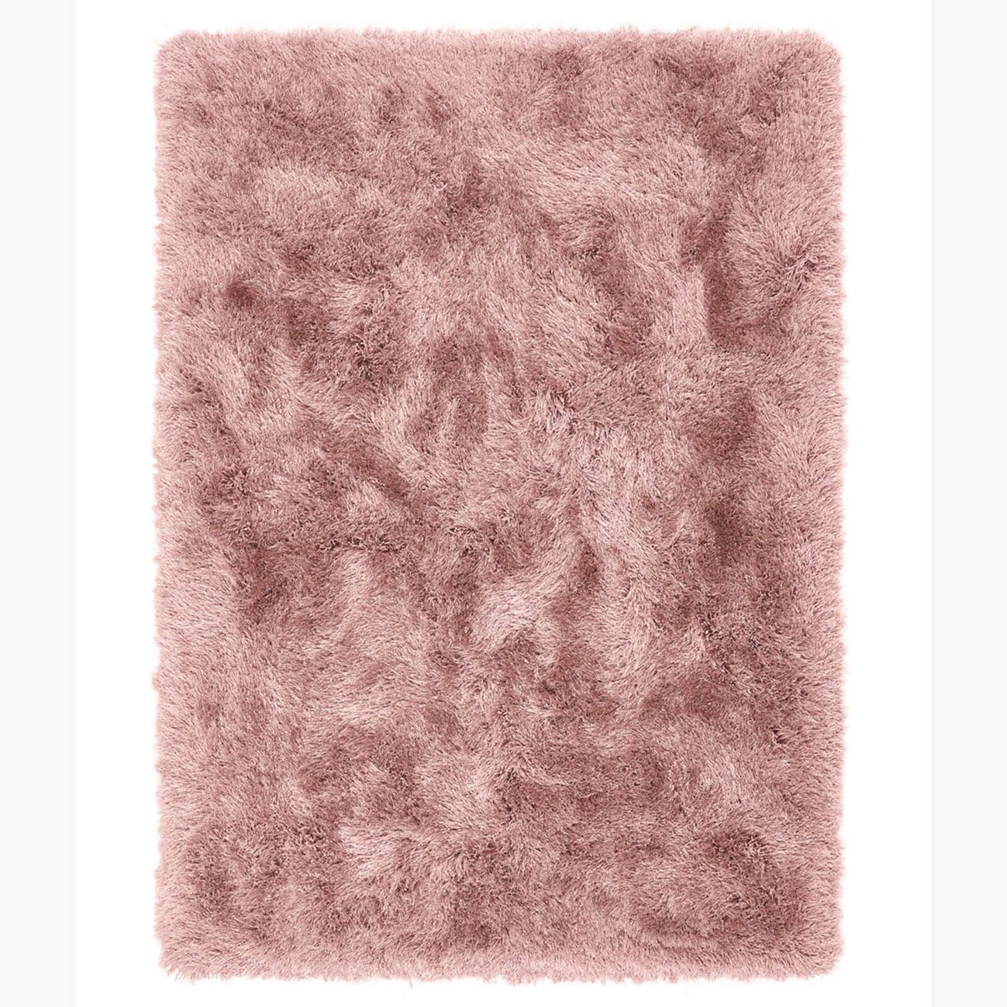 Contemporary Extravagance Plain Supersoft Shaggy Rose Rugs 60X120Cm