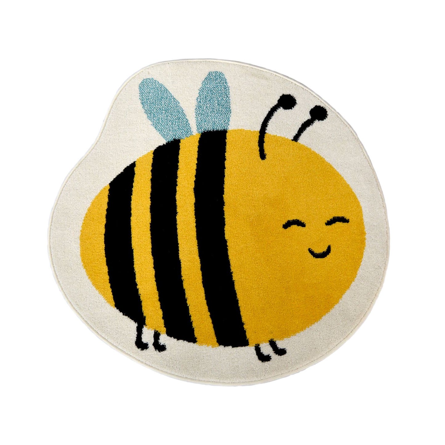Colour Pop Bee Cream Kids Rug - 100 X 100cm (3ft 2" x 3ft 2")