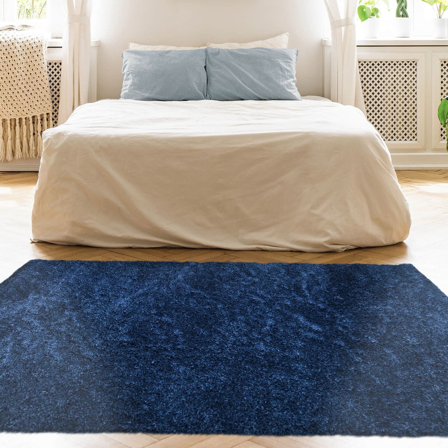 Snug Navy Plain Rug