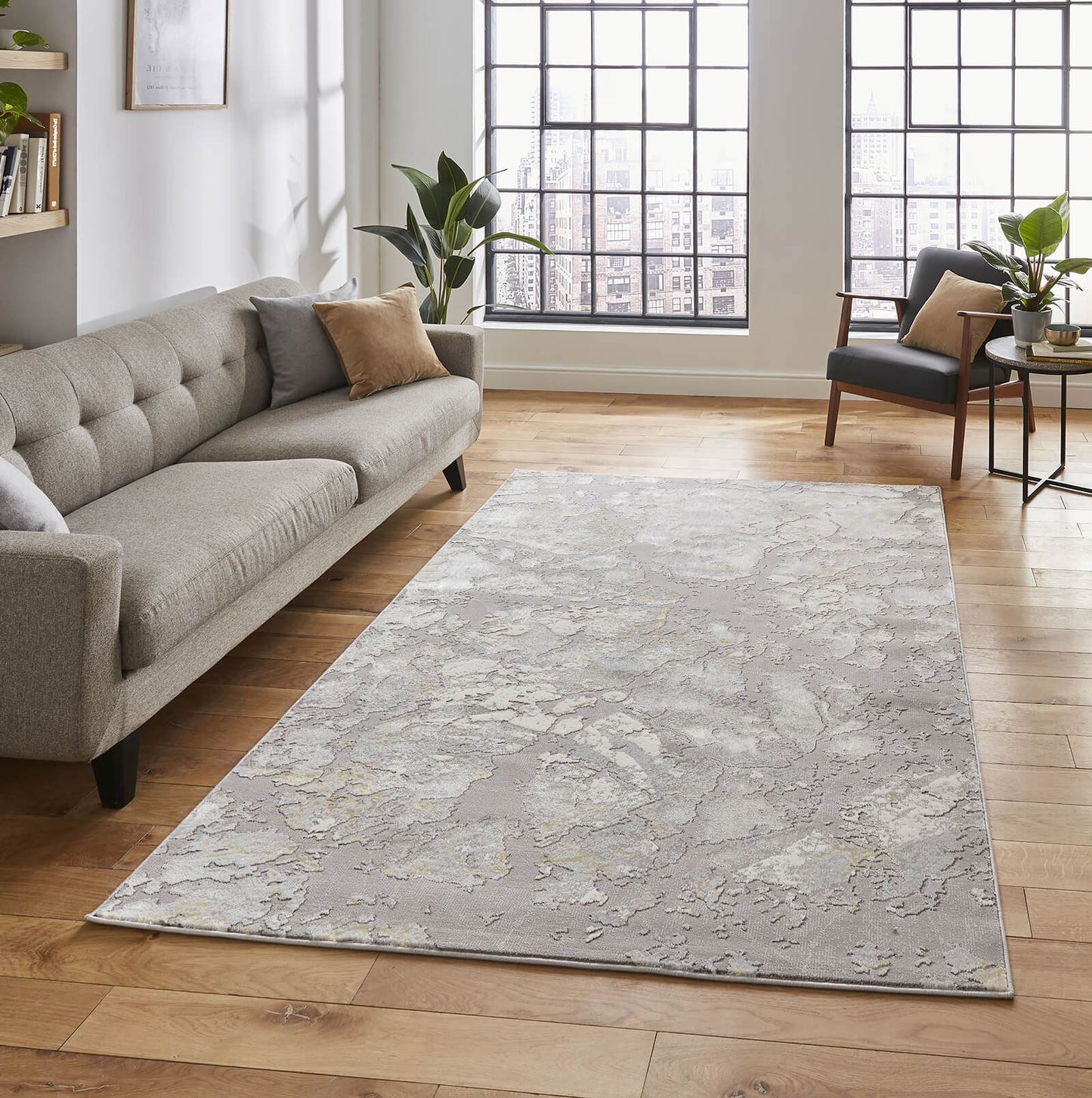 Apollo 2677 Grey/Gold Modern Rug