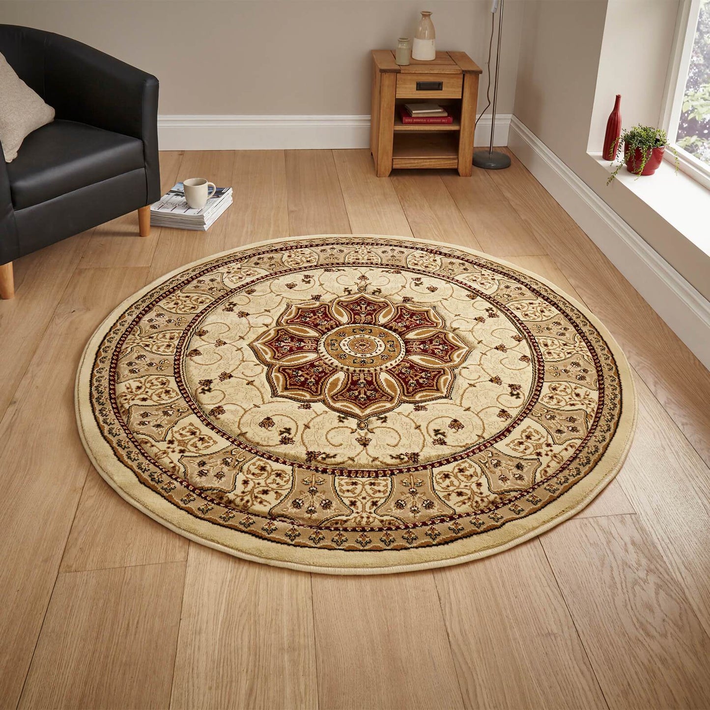 Heritage 4400 White and Cream Traditional Rugs