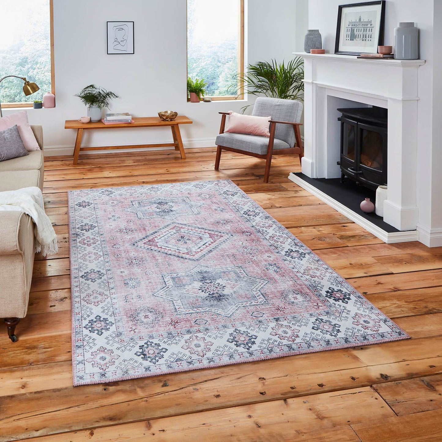 Think Rugs Topaz G4705 Rose Rug