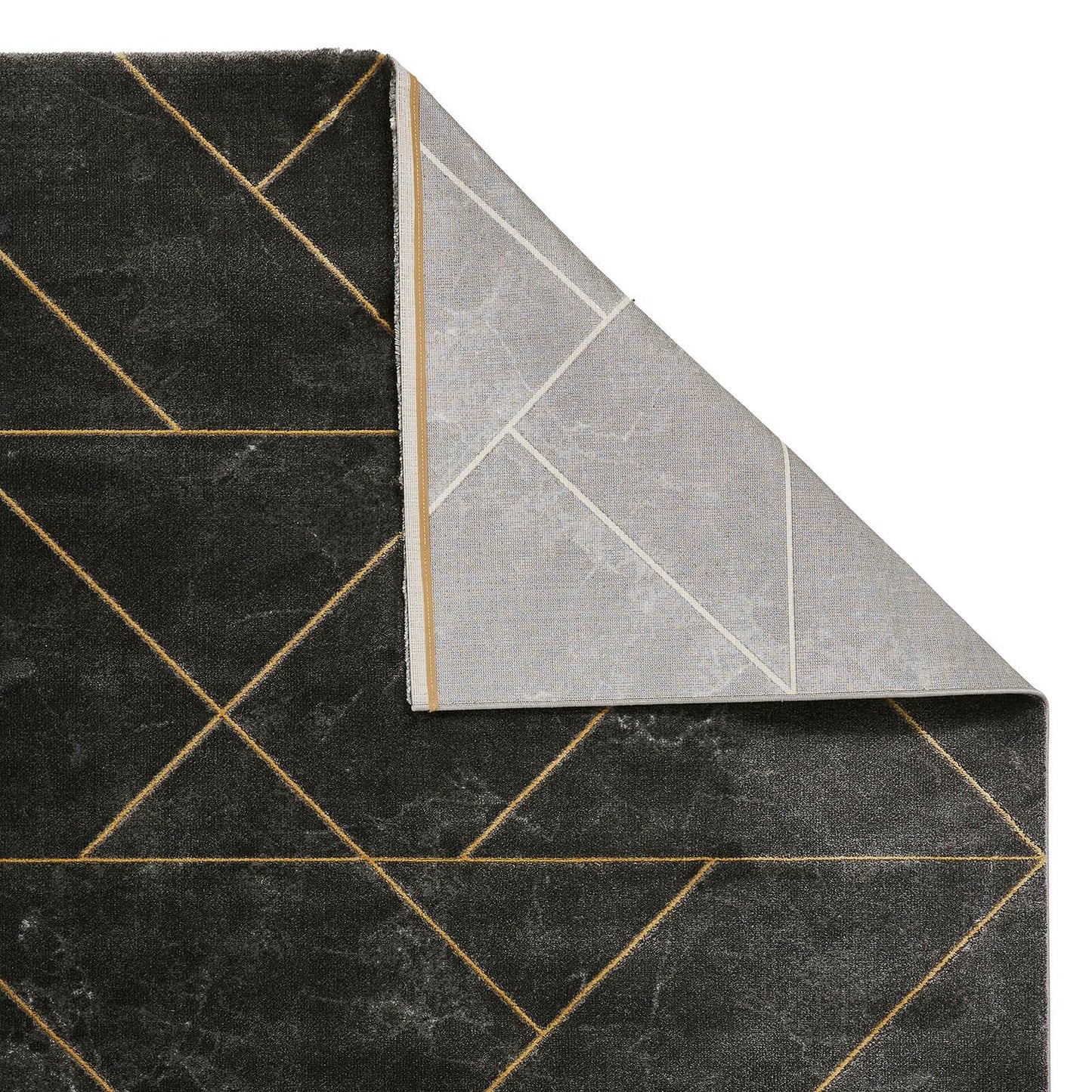 Think Rugs Craft 23486 Dark Grey / Gold Rug