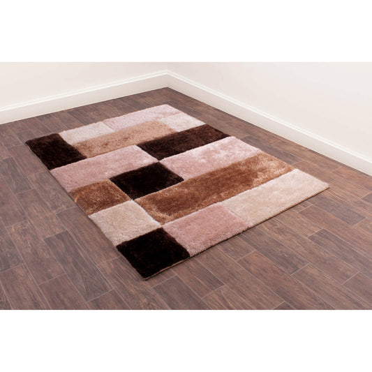 Ultimate Home Living 3D Carved Blocks Natural Rug