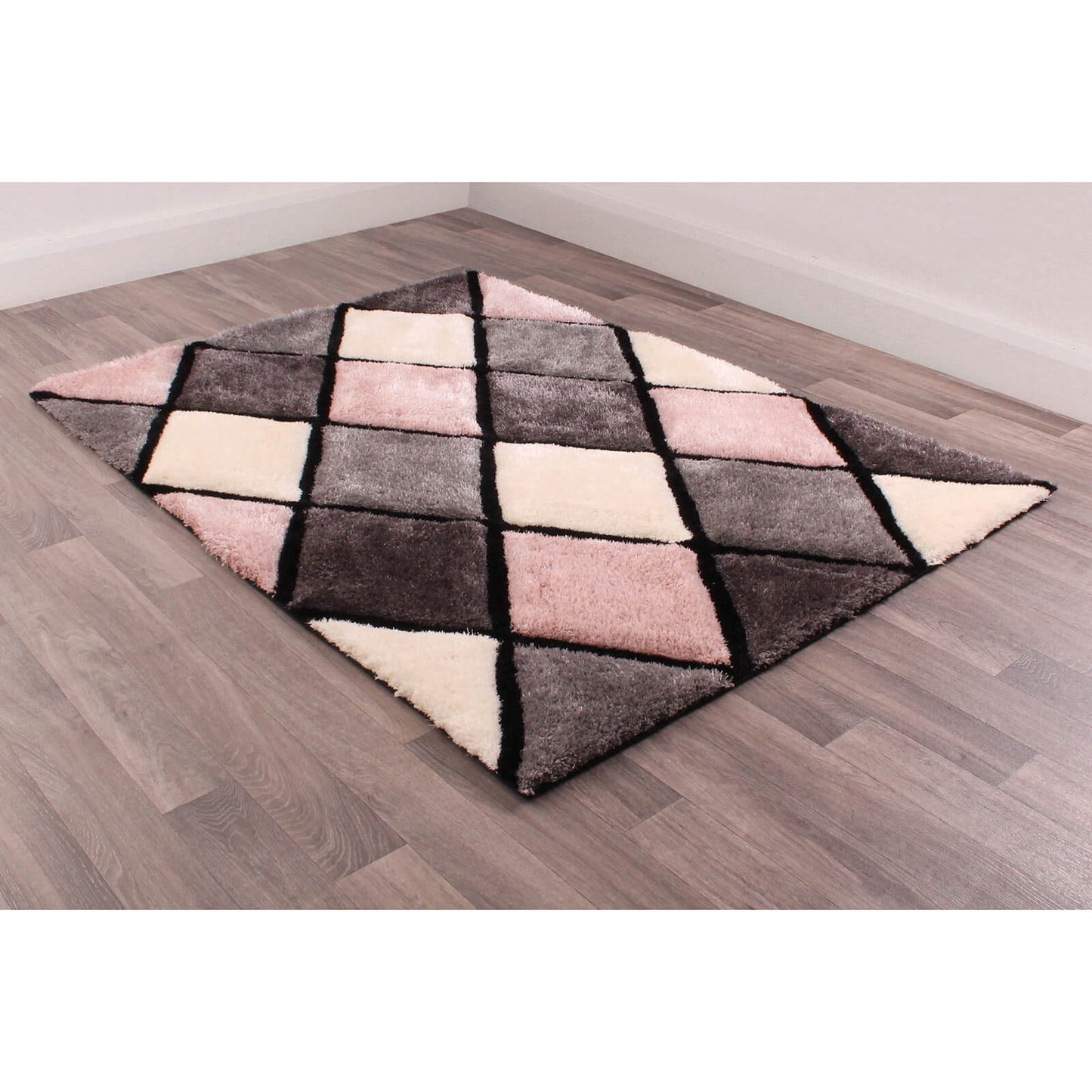 Ultimate Home Living 3D Carved Diamond Blush Rug