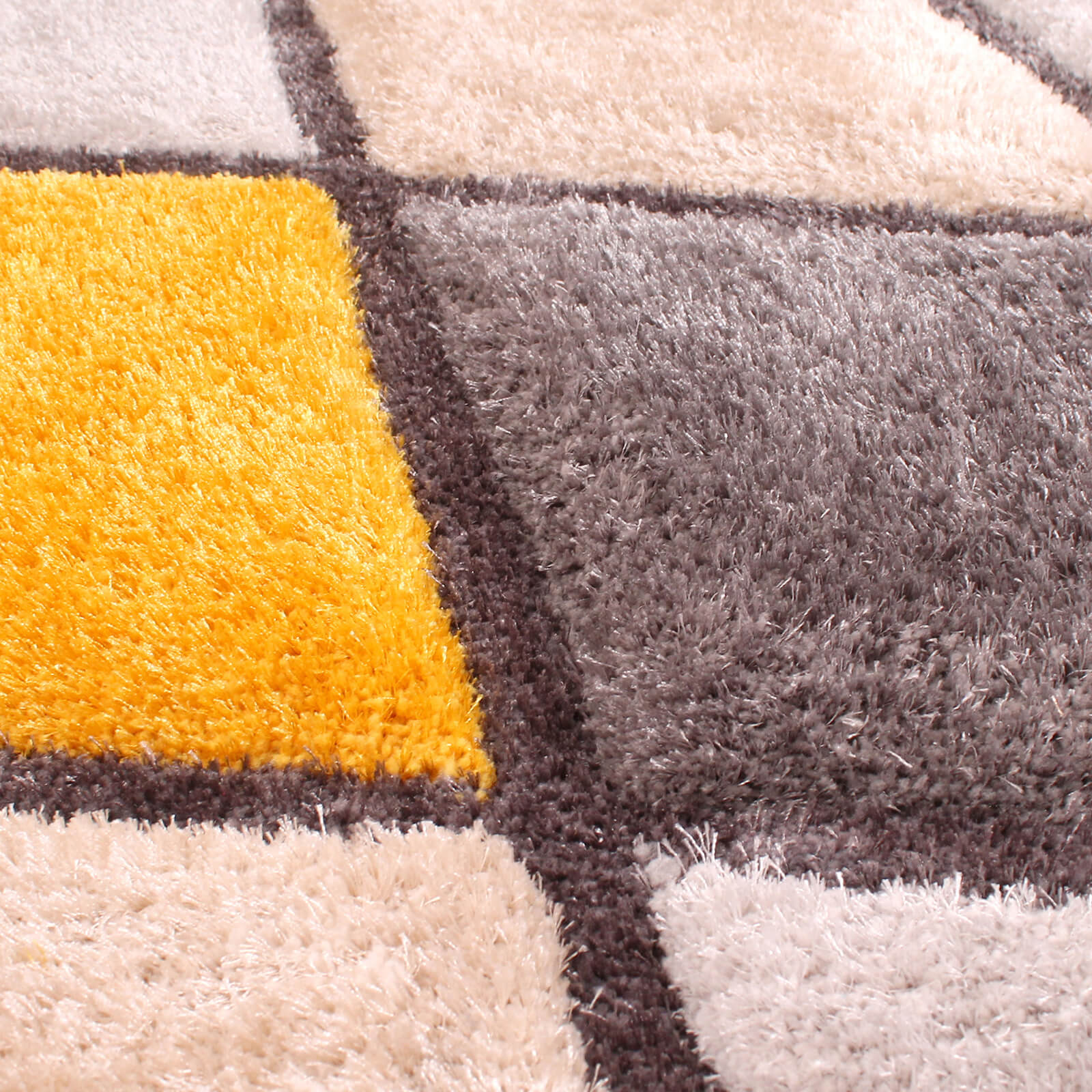 Ultimate Home Living 3D Carved Diamond Ochre Rug