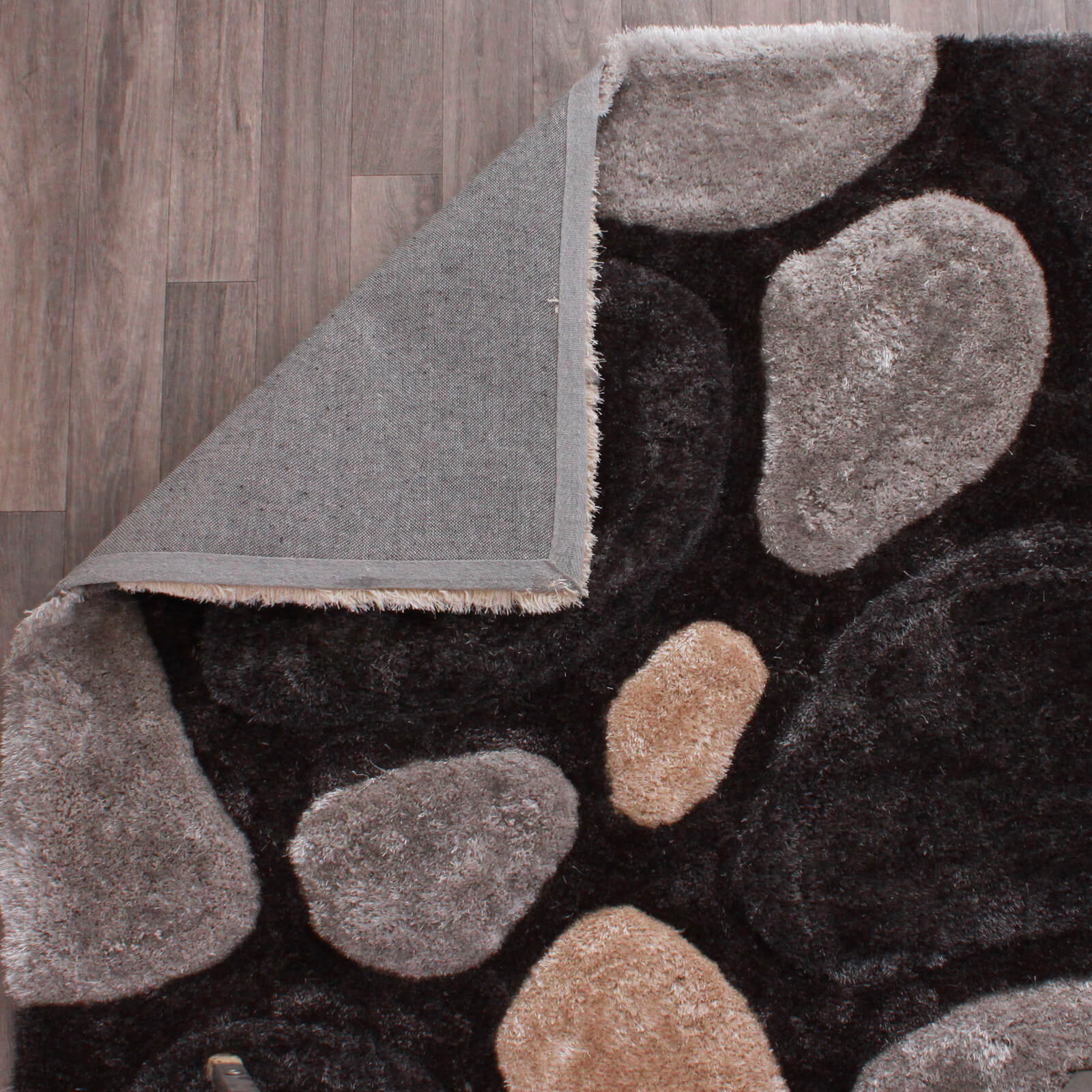 Ultimate Home Living 3D Carved Stepping Stones Grey Rug