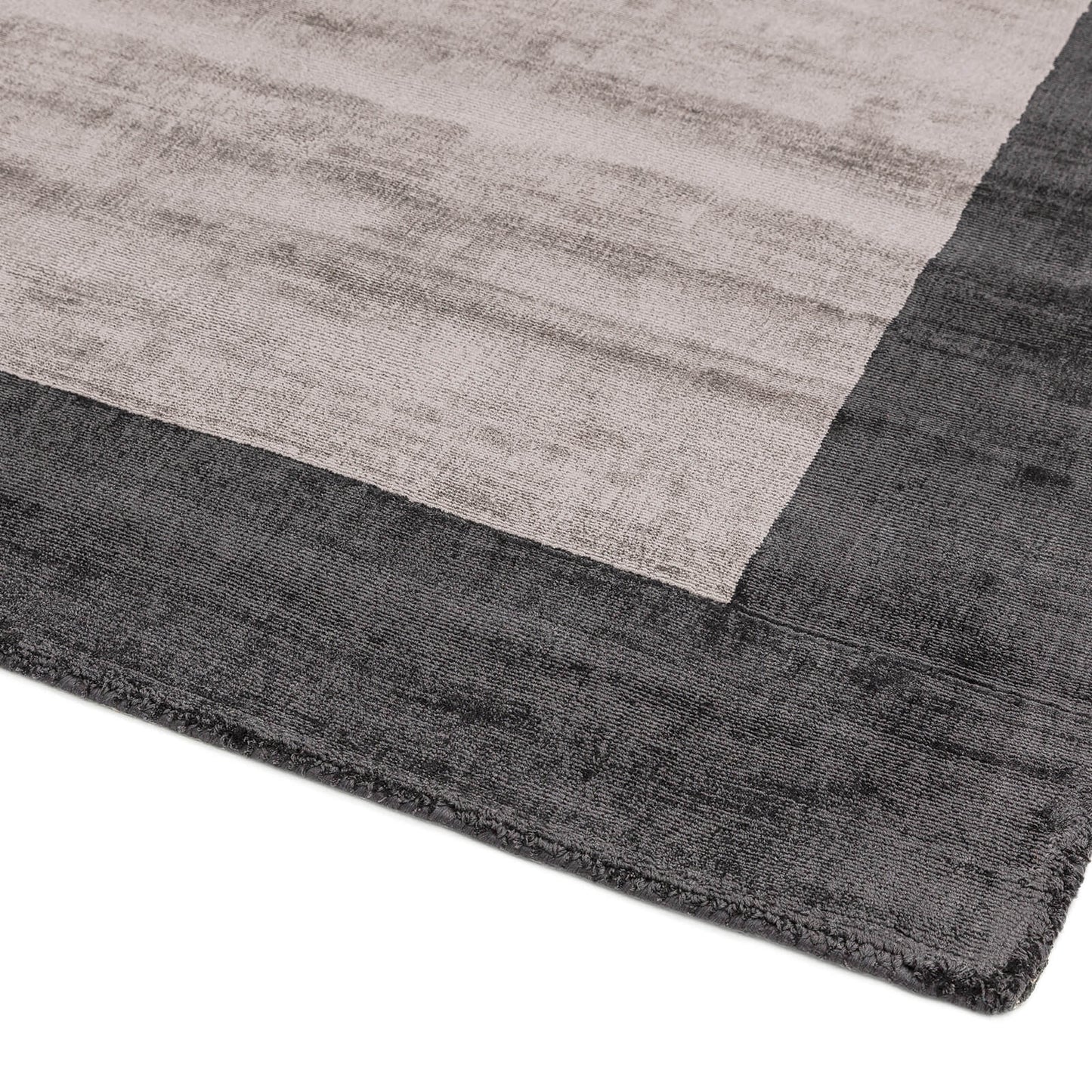 Asiatic Blade Border Charcoal / Silver Square Rug