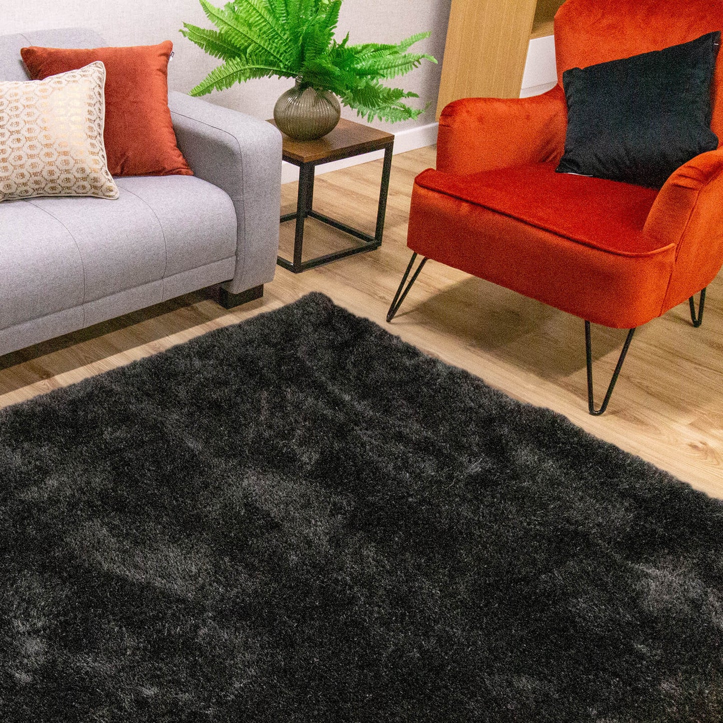 Handmade Carpets Indigo Plain Grey Rug