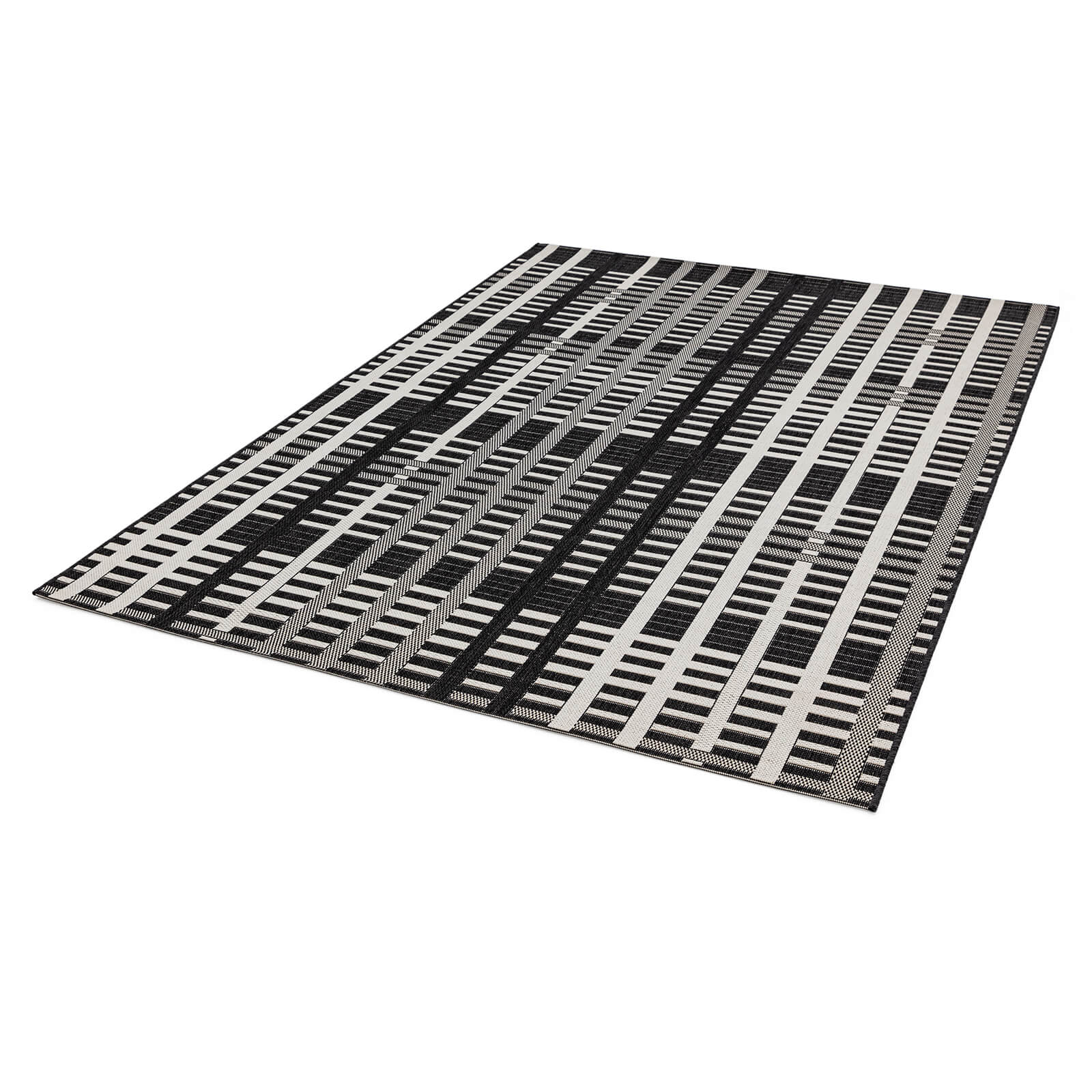 Asiatic Patio PAT22 Black Grid Rug