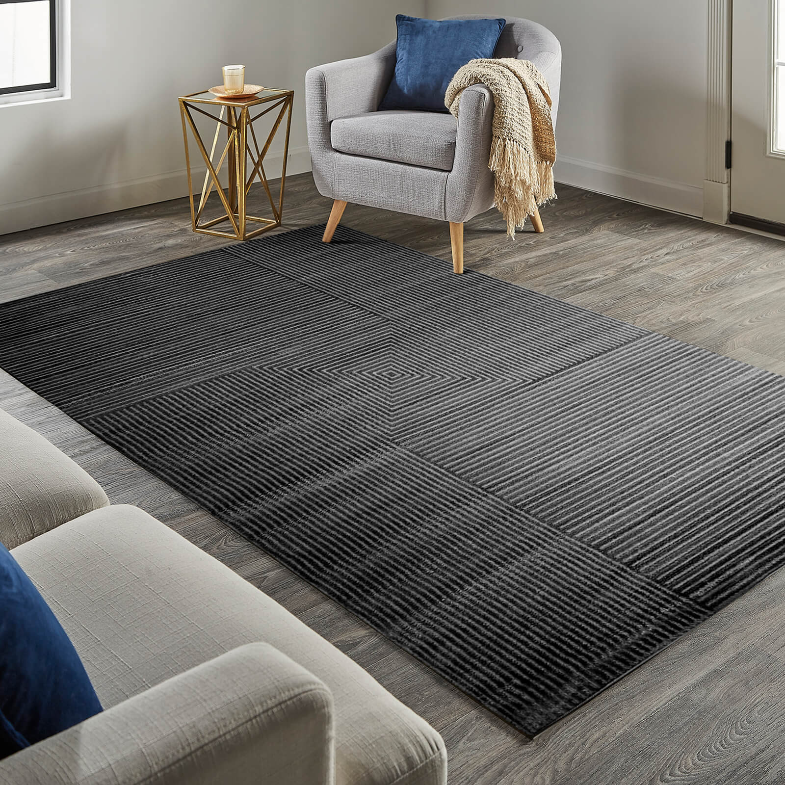 Origins Pyramid Charcoalcm Rug