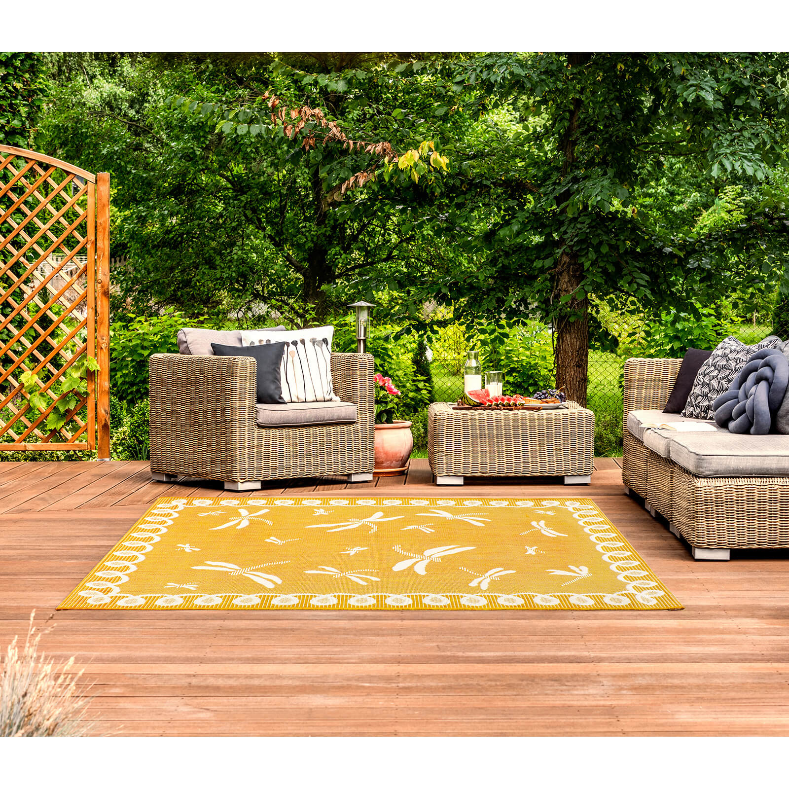 Rug Style Terrace Dragonfly Gold Rug