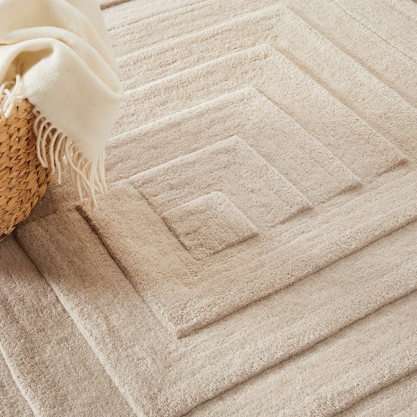 Maze Pumice Stone Beige and Brown Modern Rugs