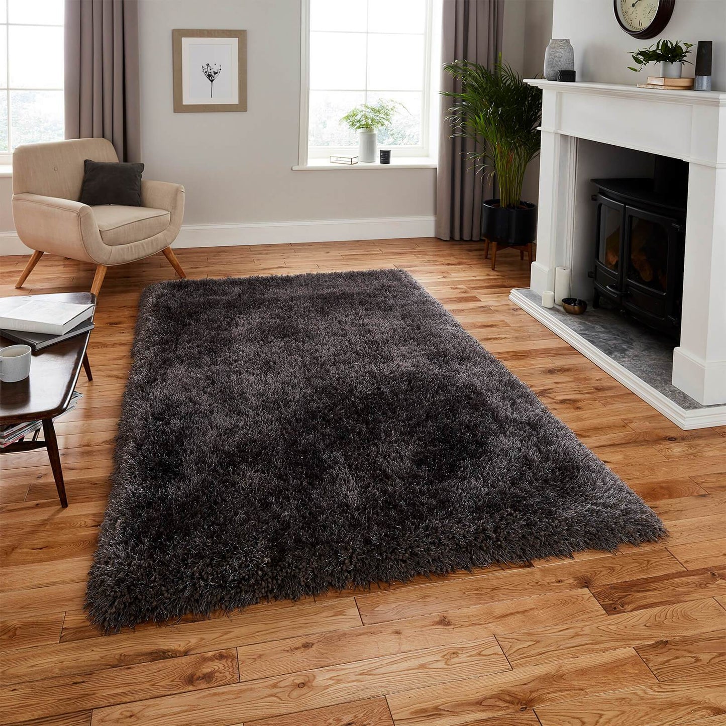Think Rugs Montana Dark Grey Rug