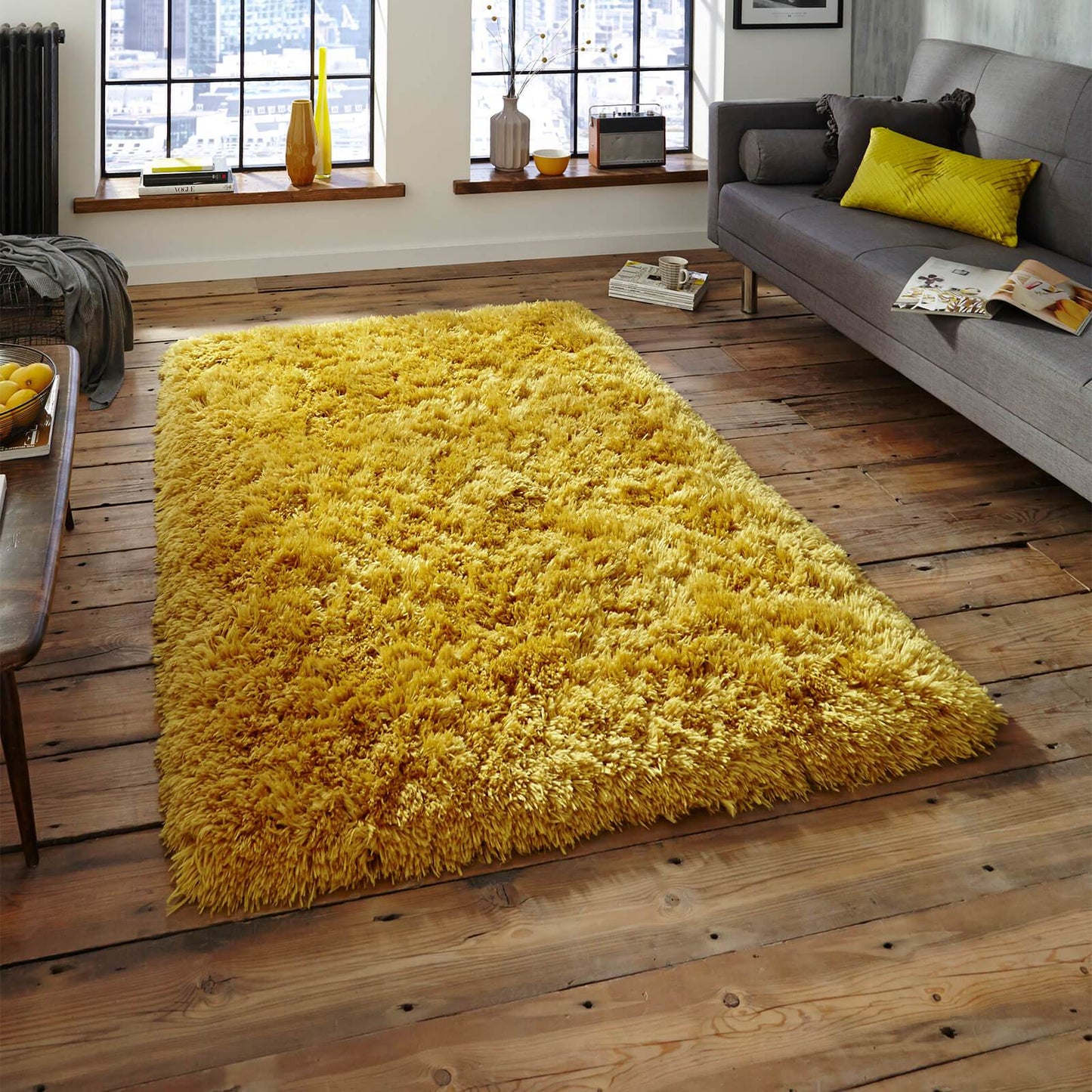 Think Rugs Polar PL 95 Yellow Rug