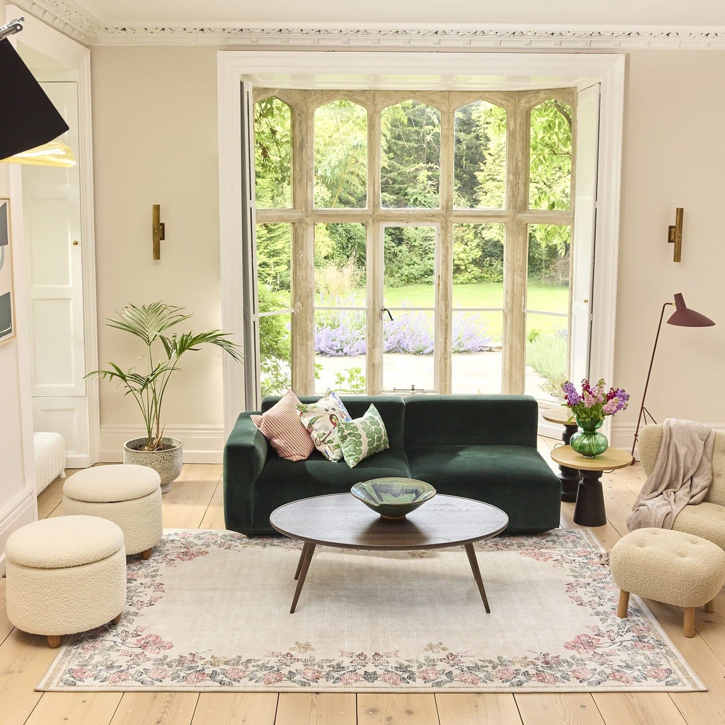 Hug Rug Eco-Washable Botanical Border Rug