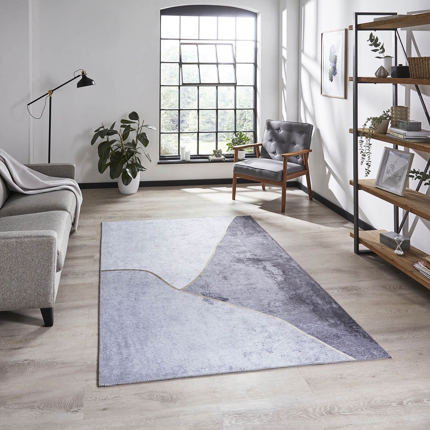 Force K7279 Grey/Gold Modern Rug