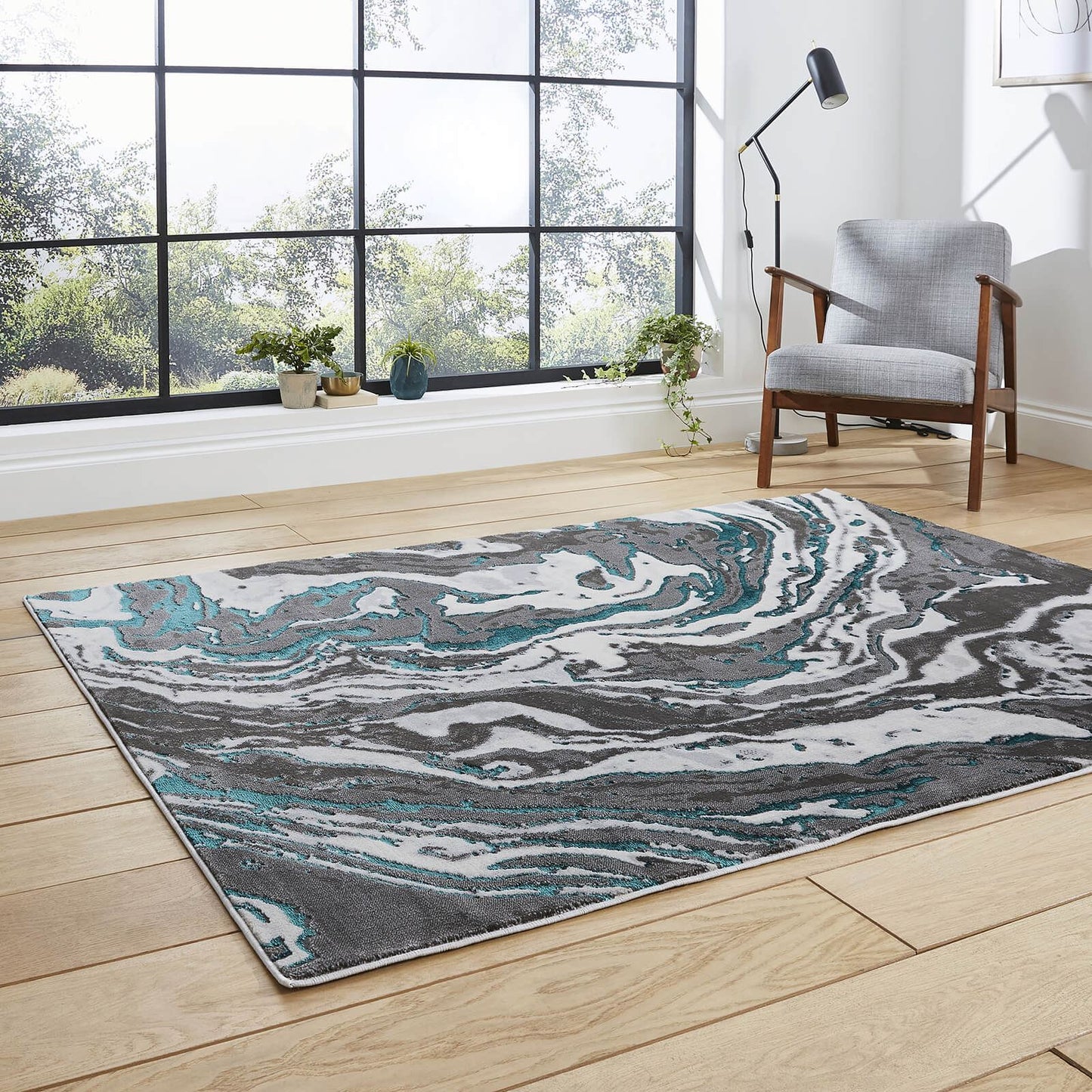 Apollo GR584 Grey/Green Modern Rug