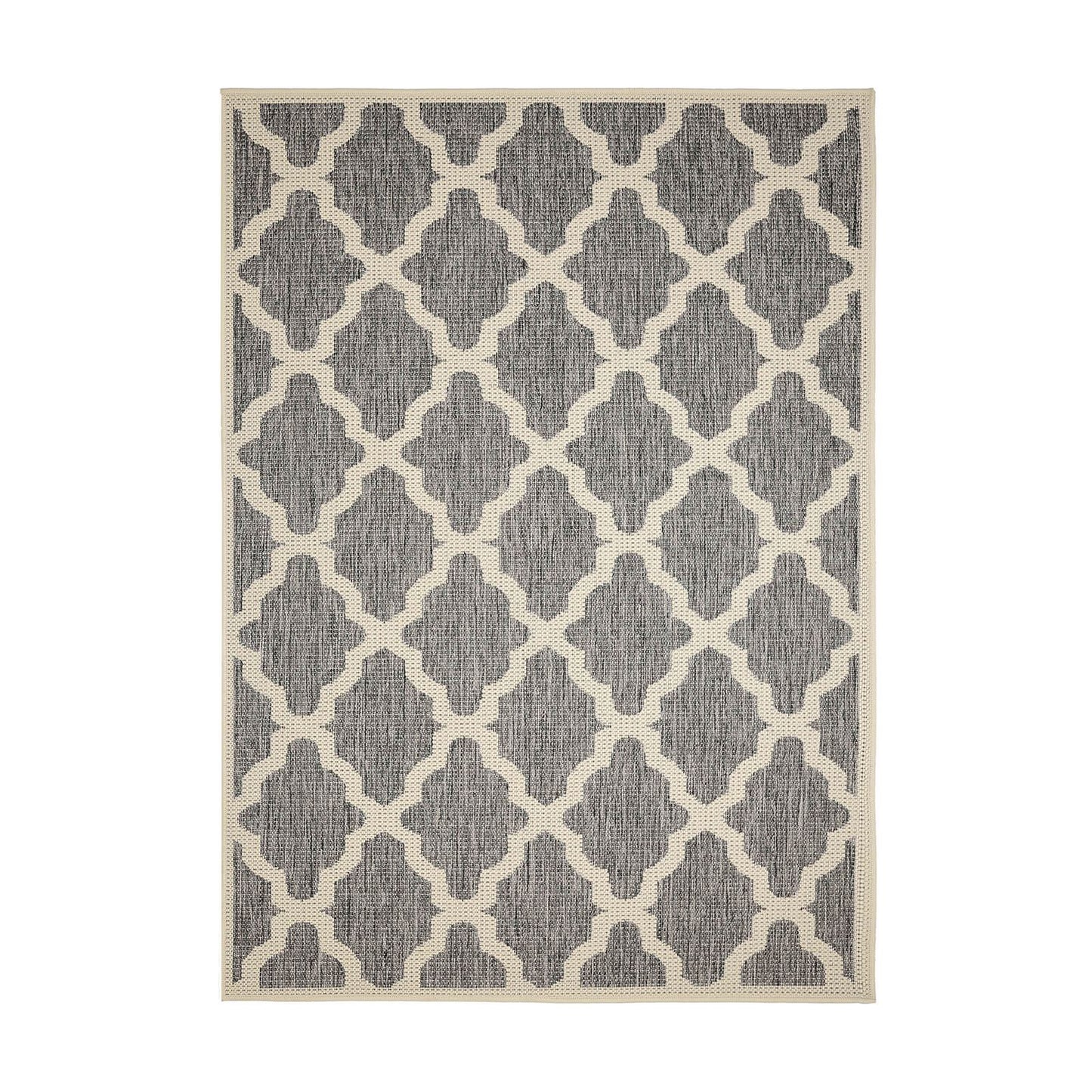 Flatweave Gel Trellis Steel Grey Rug