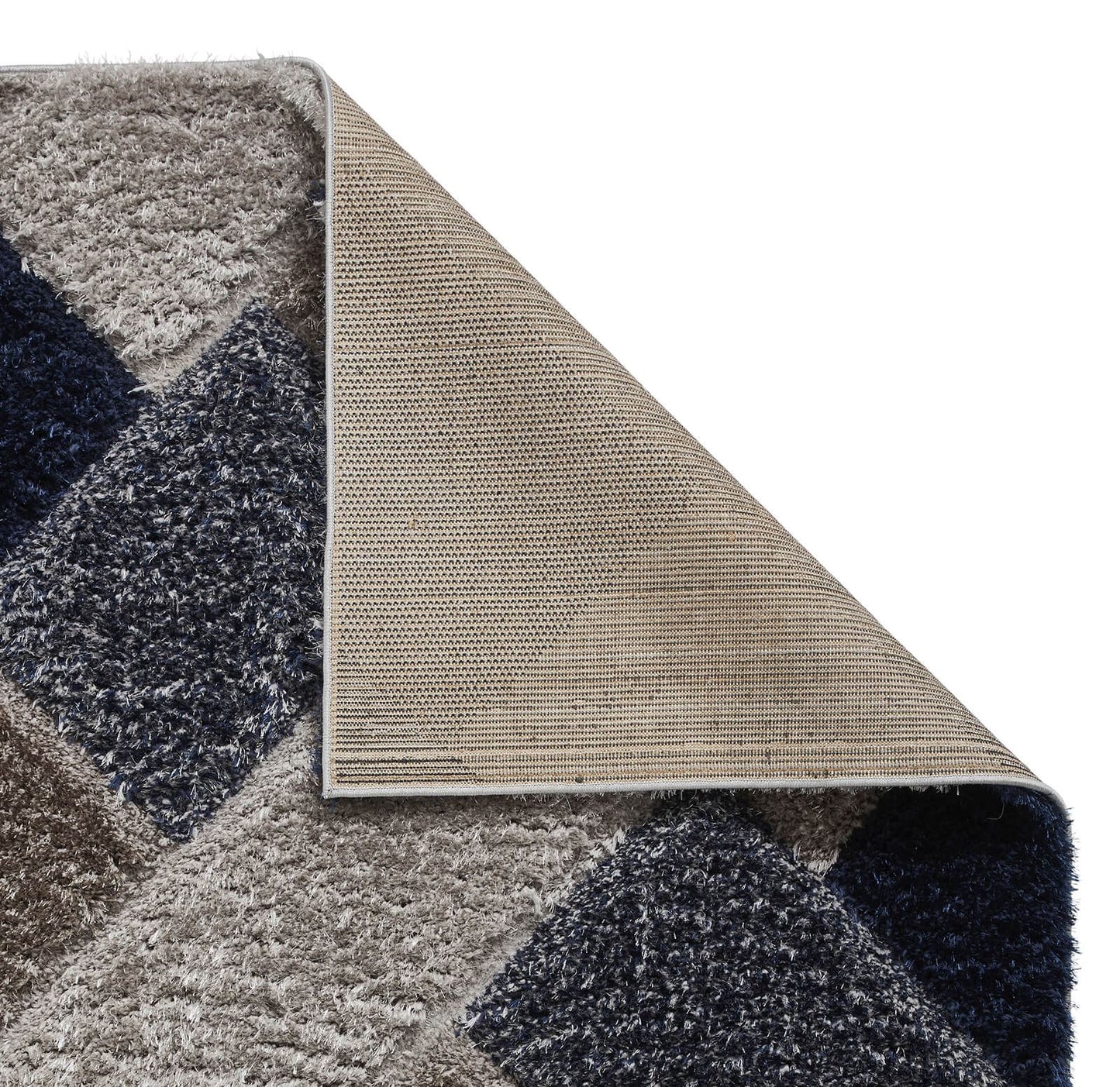 Olympia 2239 Grey/Navy Shaggy Rug