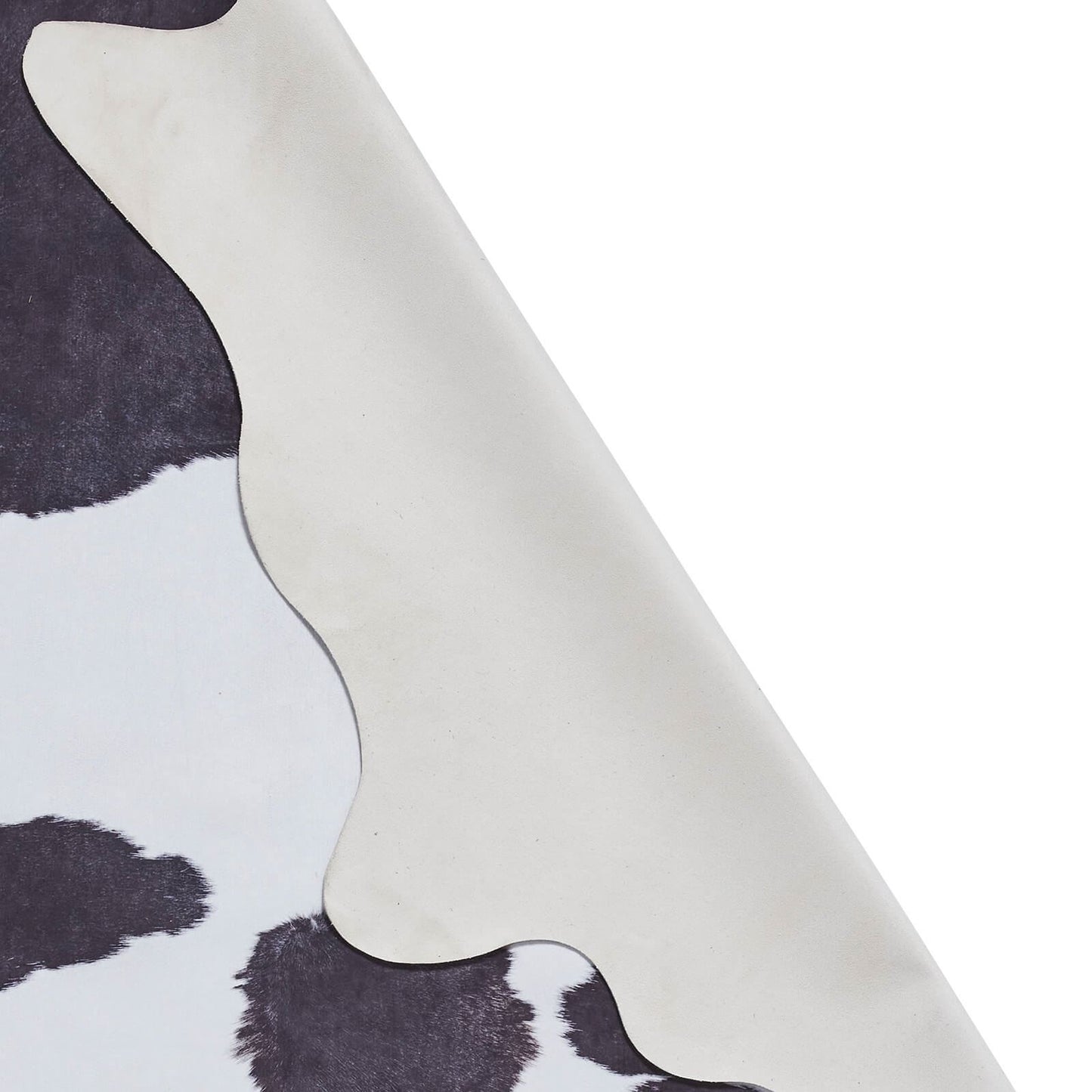 Faux Cow Print Black/White Shaggy Rug