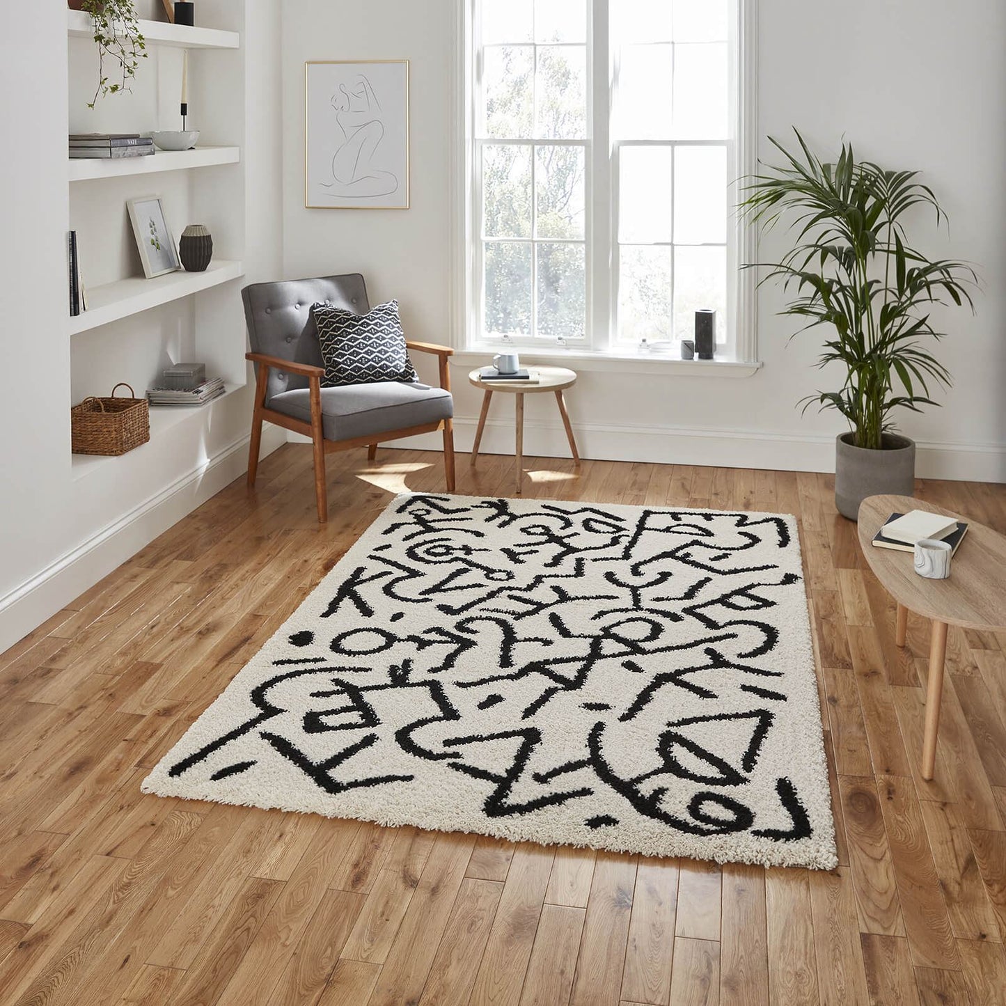 Royal Nomadic A637 White/Black Modern Rug