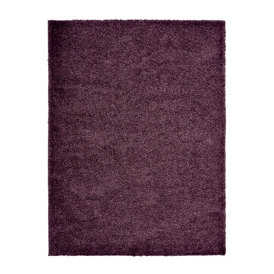 Jazz Shaggy Plum Plain Rug - 120 X 170cm (4ft 0" x 5ft 6")