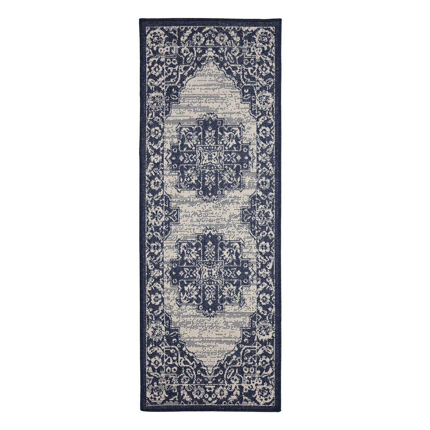 Flatweave Gel Medallion Navy Rug