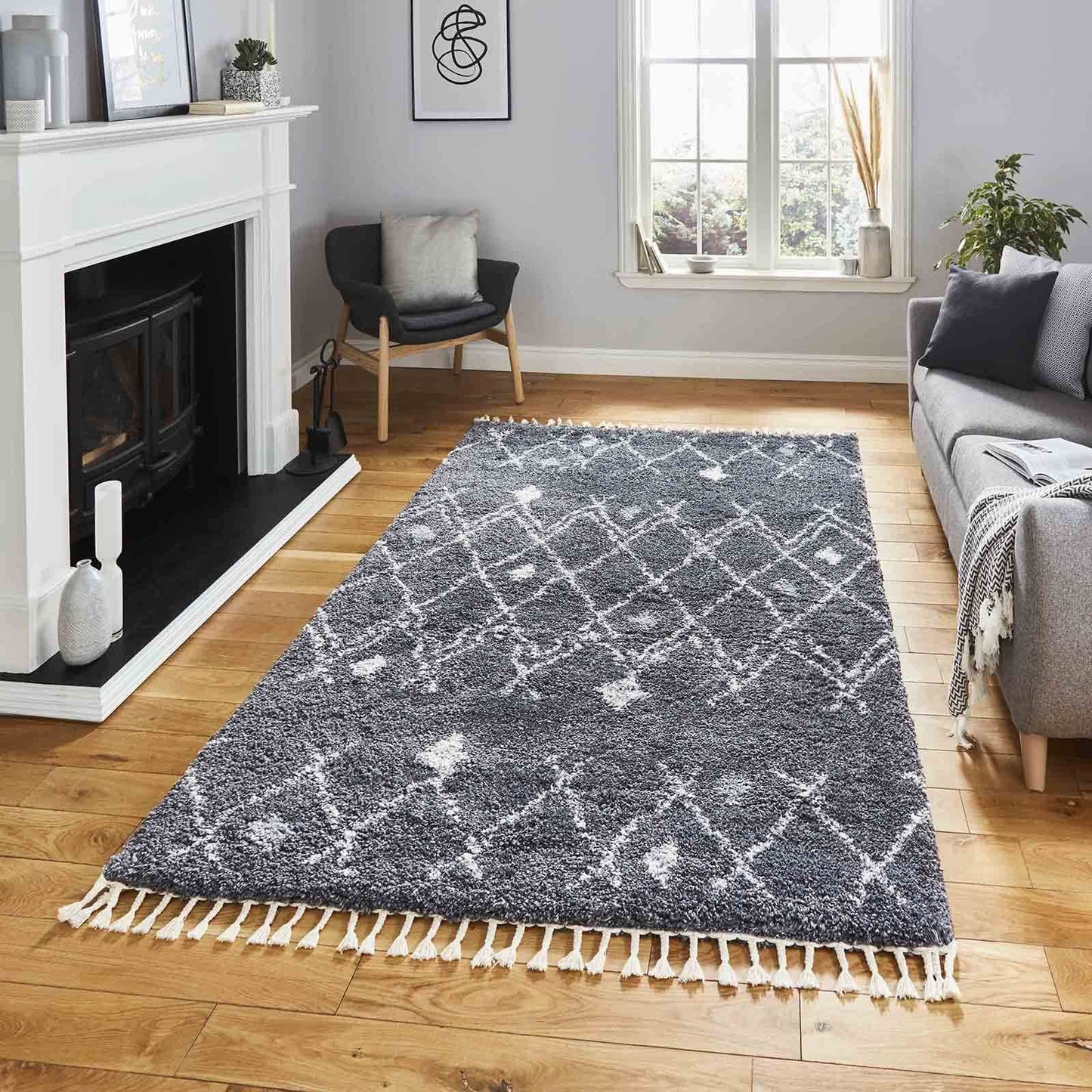 Aspen 1799 Grey/Ivory Shaggy Rug