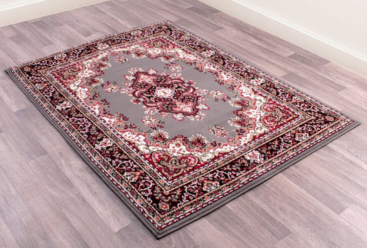 Lancashire Traditional Oriental Classic Rug Floor Mat Medium Carpet Grey 120x160cm (4'x5'3")