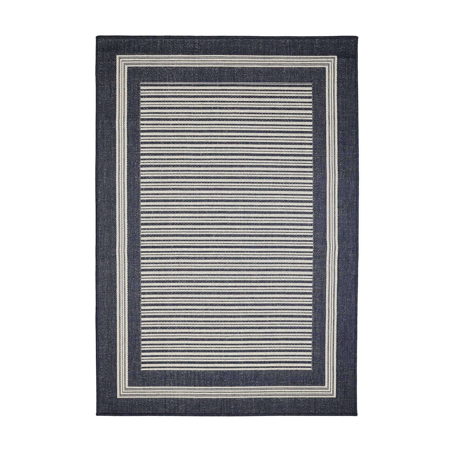 Flatweave Gel Border Navy Rug